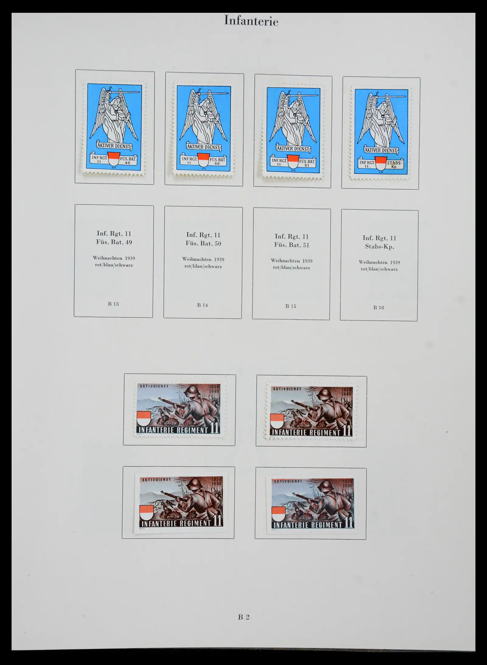 41339 0006 - Stamp collection 41339 Switzerland soldier stamps 1939-1945.