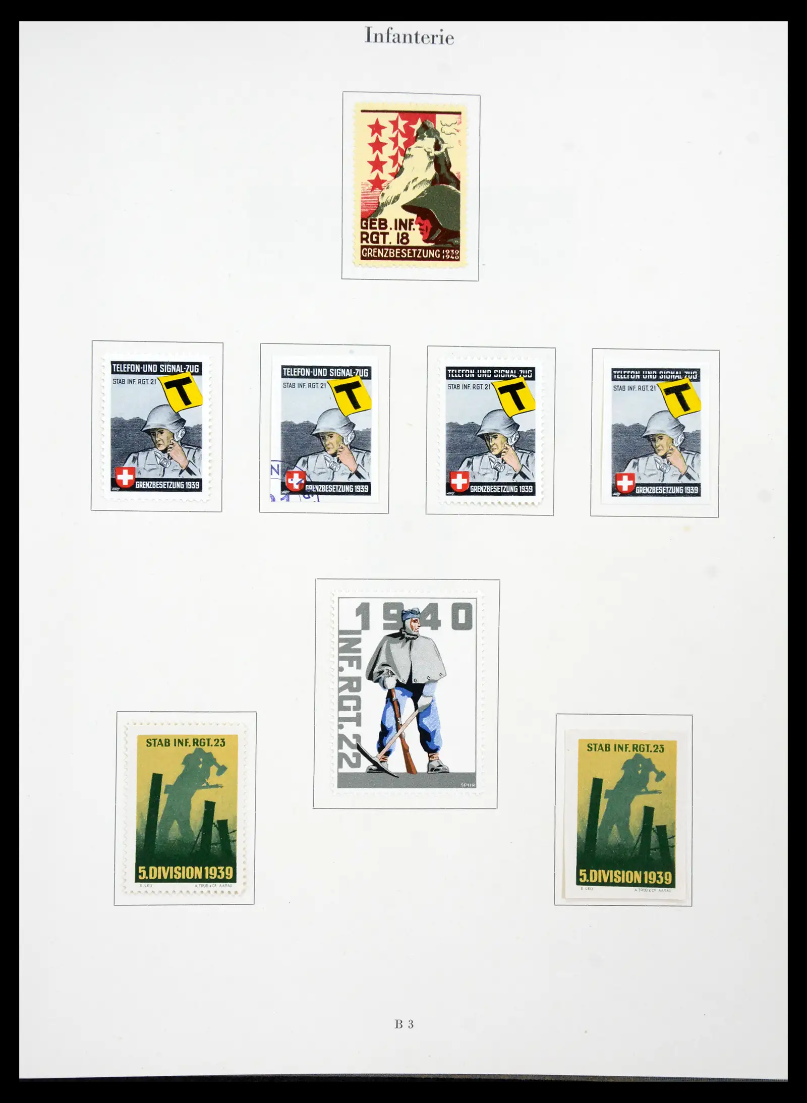 41339 0007 - Stamp collection 41339 Switzerland soldier stamps 1939-1945.