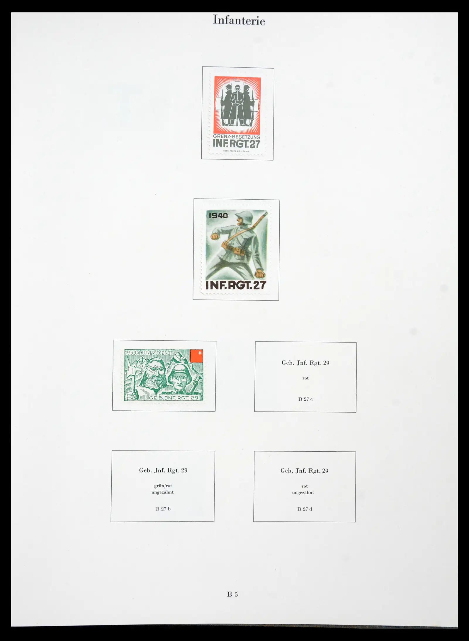 41339 0009 - Stamp collection 41339 Switzerland soldier stamps 1939-1945.