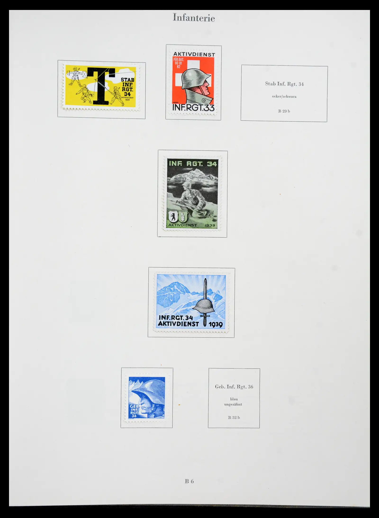 41339 0010 - Stamp collection 41339 Switzerland soldier stamps 1939-1945.