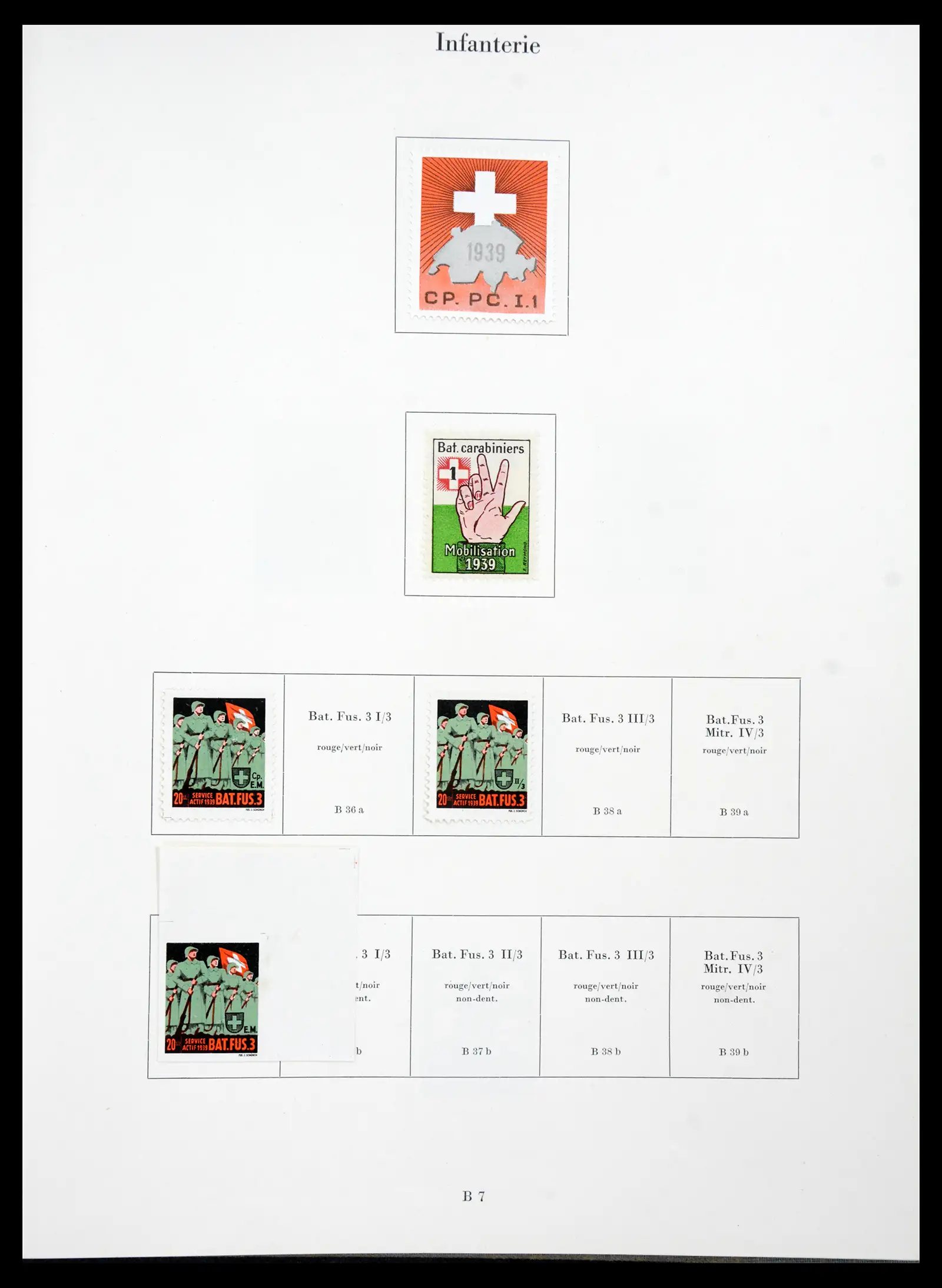 41339 0011 - Stamp collection 41339 Switzerland soldier stamps 1939-1945.