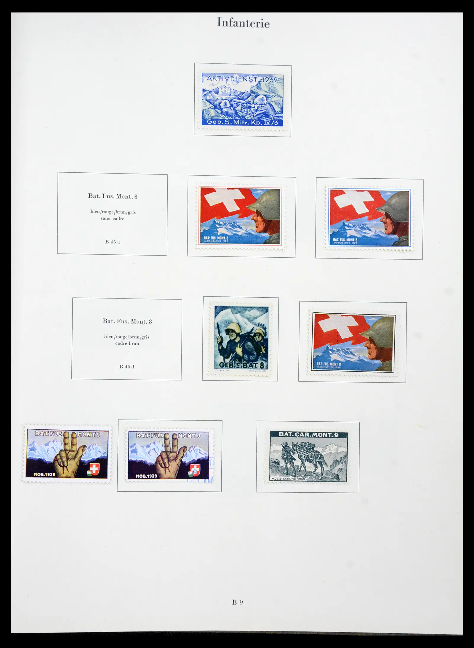 41339 0013 - Stamp collection 41339 Switzerland soldier stamps 1939-1945.