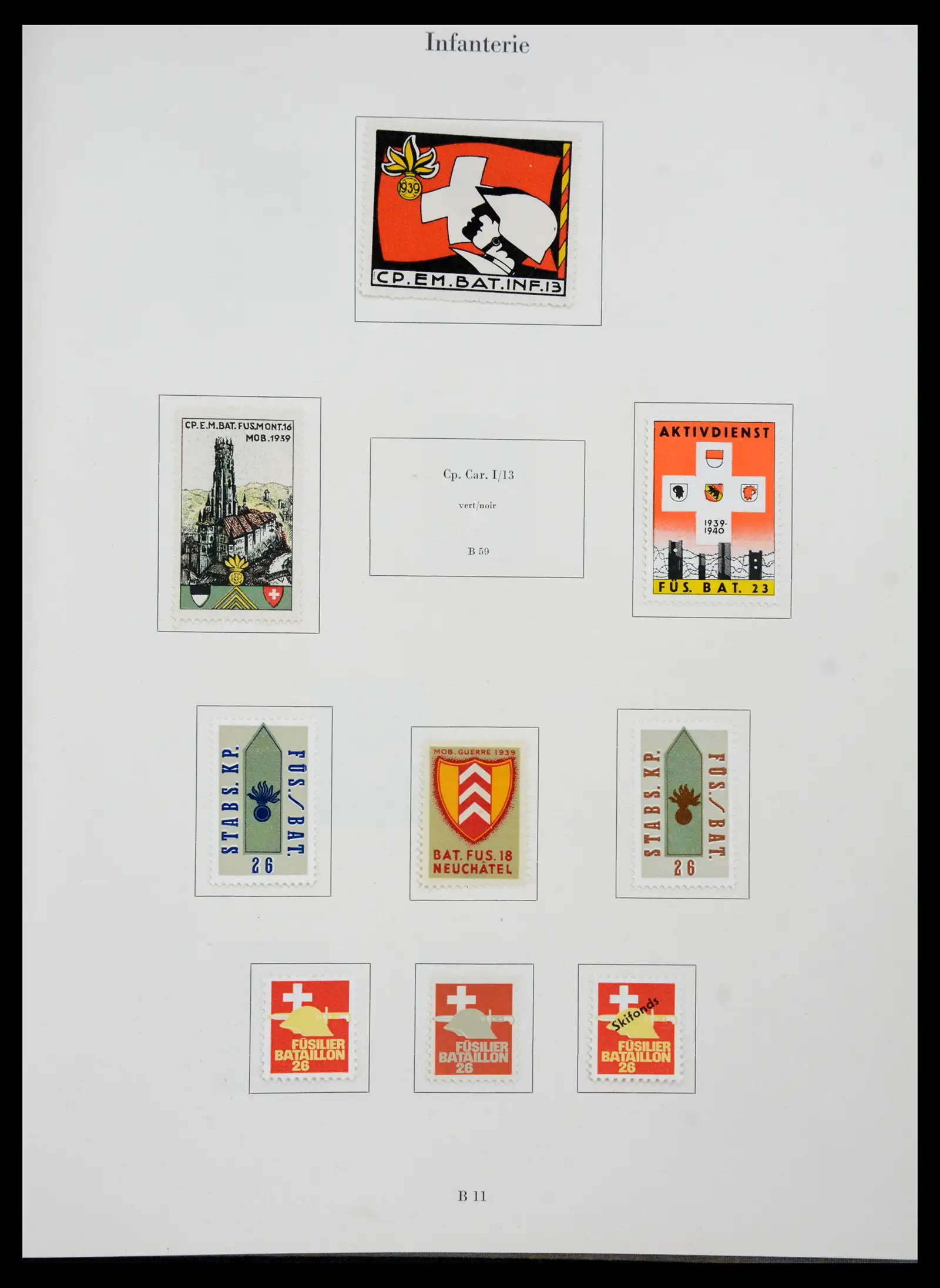 41339 0015 - Stamp collection 41339 Switzerland soldier stamps 1939-1945.