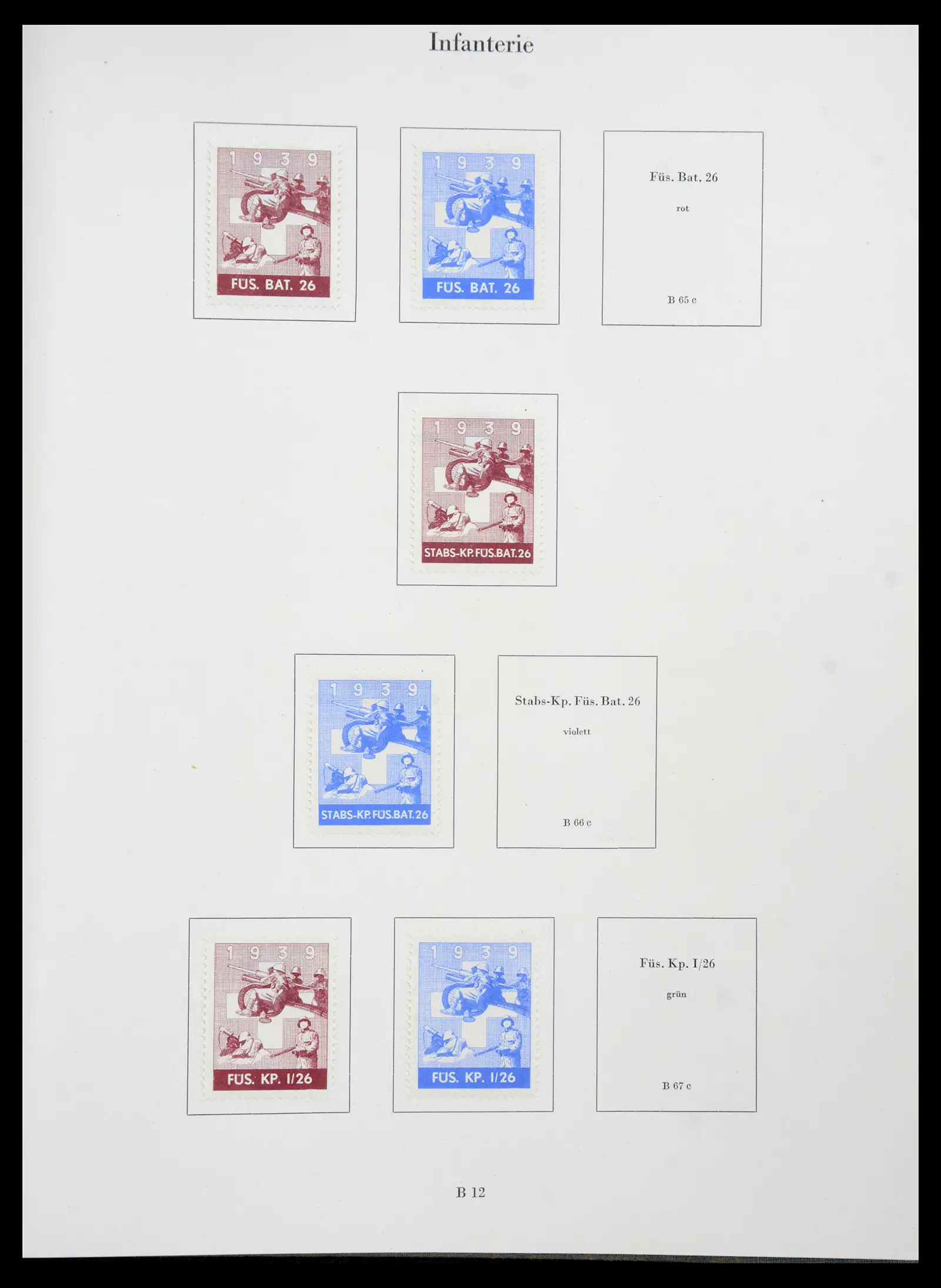 41339 0016 - Stamp collection 41339 Switzerland soldier stamps 1939-1945.
