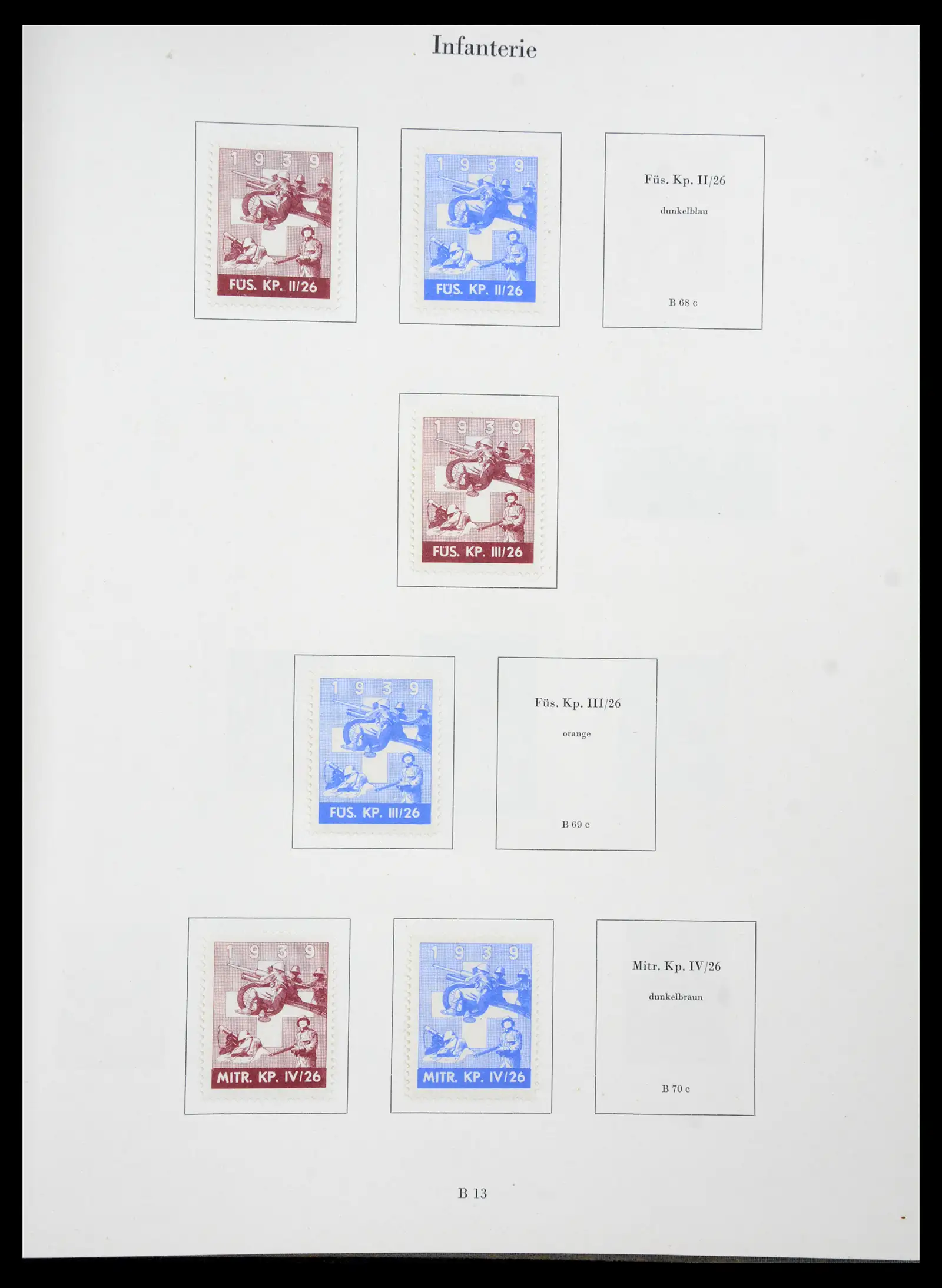 41339 0017 - Stamp collection 41339 Switzerland soldier stamps 1939-1945.