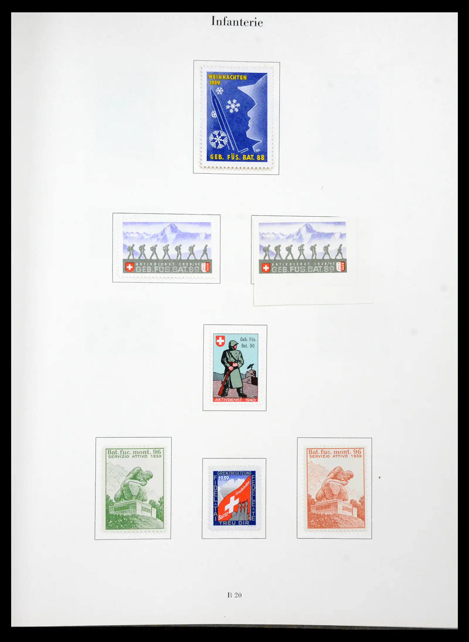 41339 0024 - Postzegelverzameling 41339 Zwitserland soldatenzegels 1939-1945.