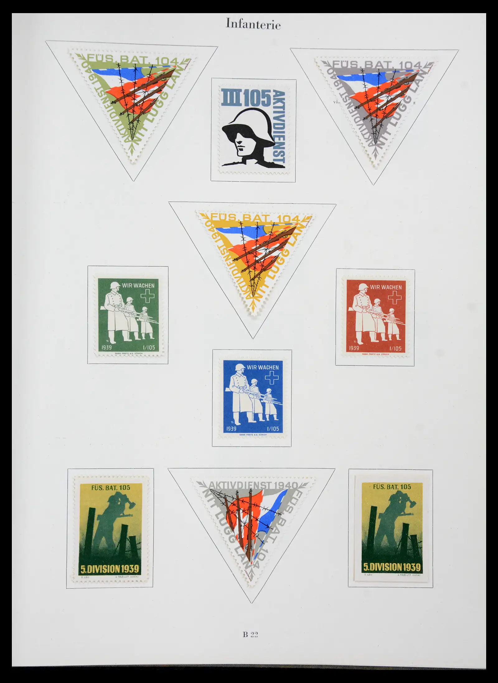 41339 0026 - Postzegelverzameling 41339 Zwitserland soldatenzegels 1939-1945.