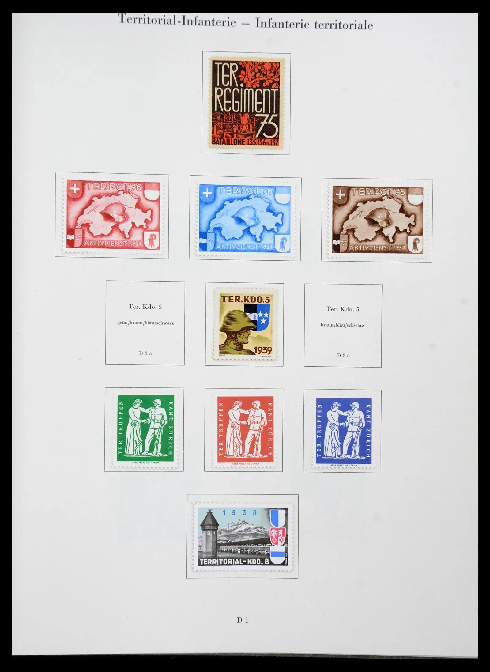 41339 0029 - Postzegelverzameling 41339 Zwitserland soldatenzegels 1939-1945.