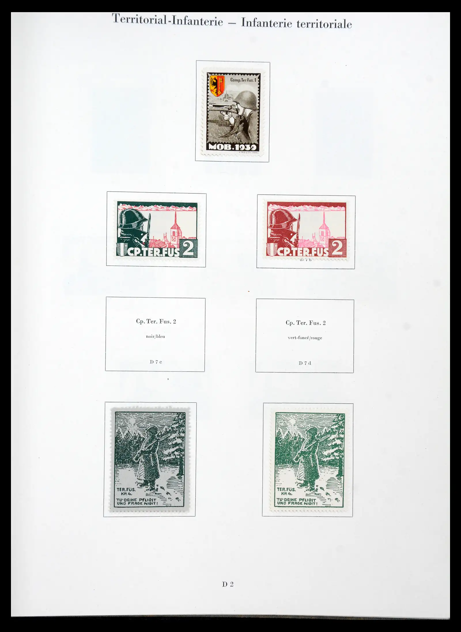 41339 0030 - Postzegelverzameling 41339 Zwitserland soldatenzegels 1939-1945.