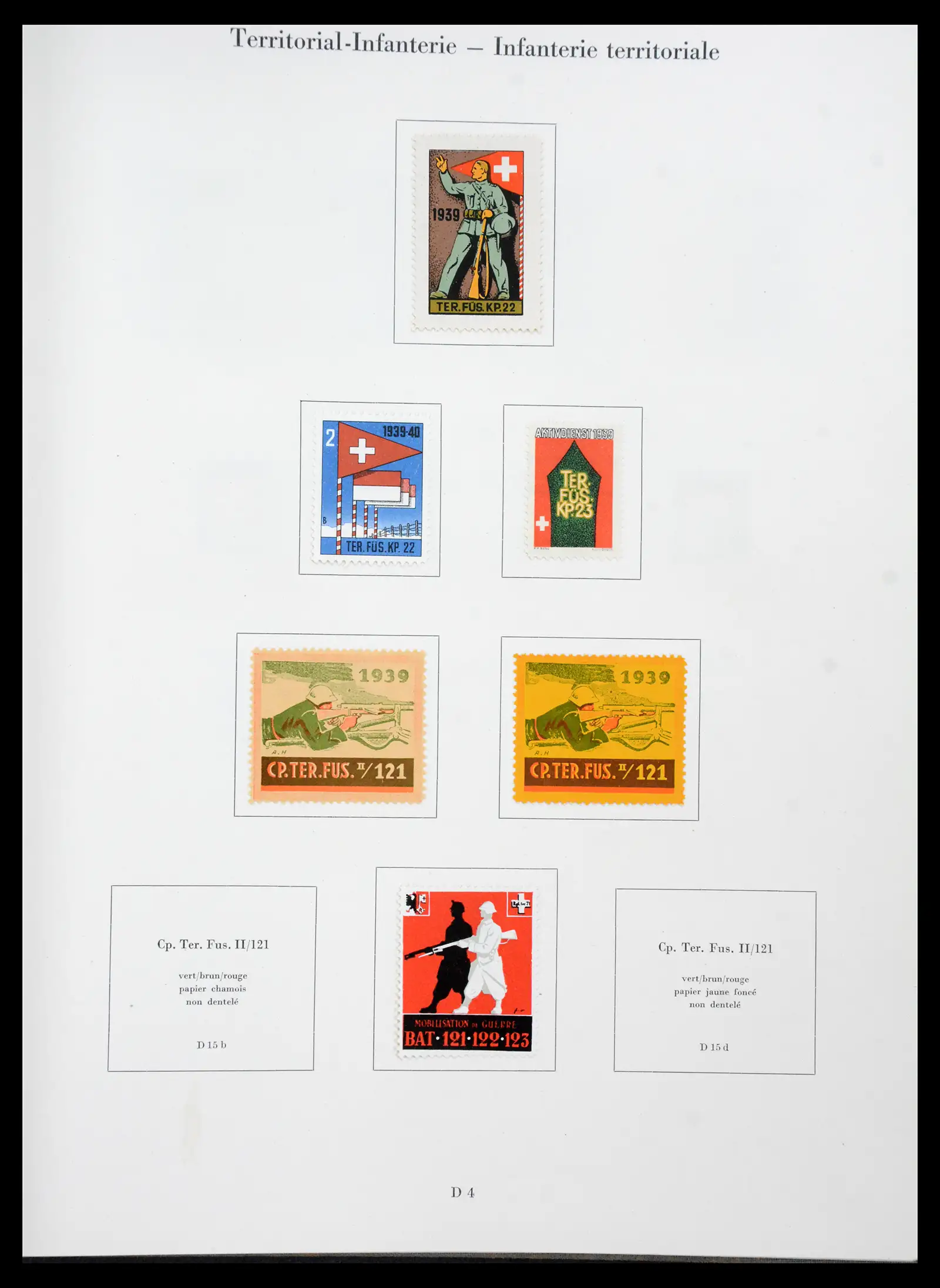 41339 0032 - Postzegelverzameling 41339 Zwitserland soldatenzegels 1939-1945.