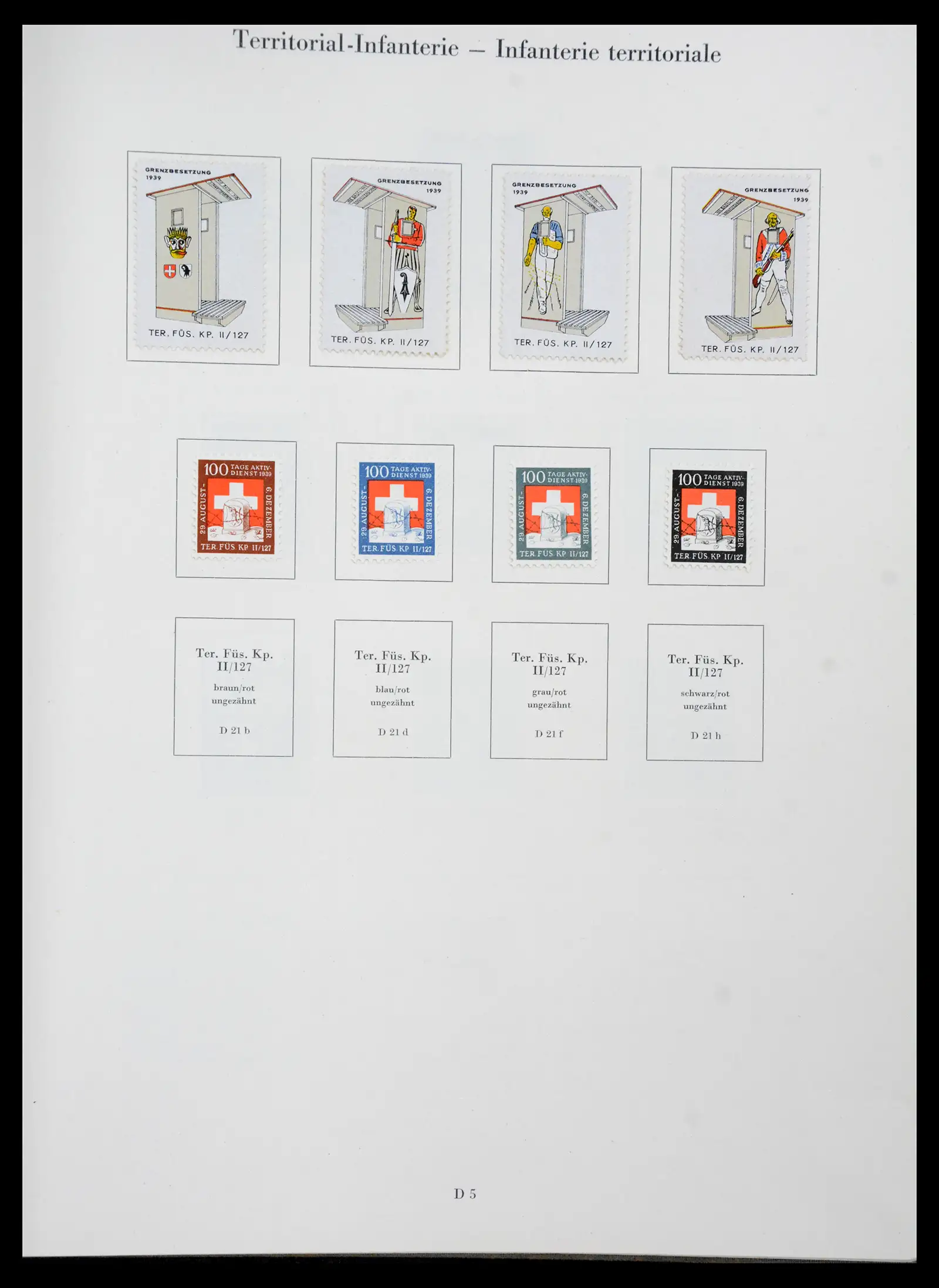 41339 0033 - Postzegelverzameling 41339 Zwitserland soldatenzegels 1939-1945.