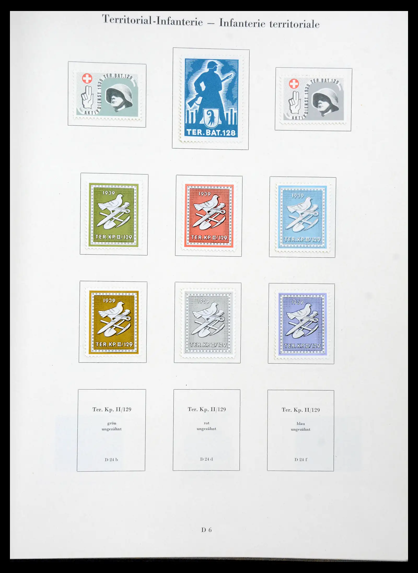 41339 0034 - Postzegelverzameling 41339 Zwitserland soldatenzegels 1939-1945.