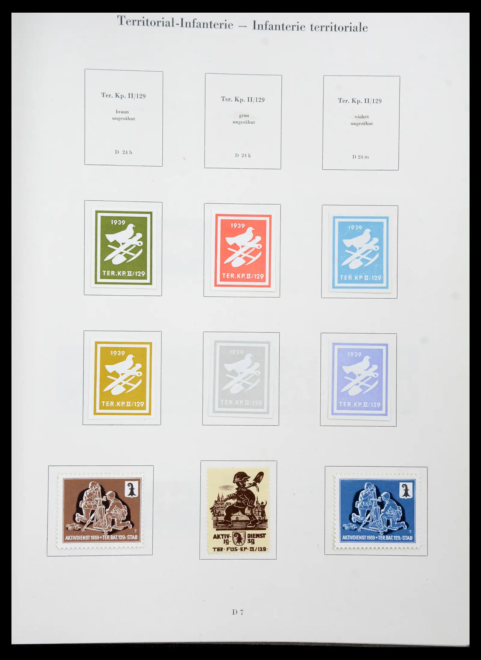 41339 0035 - Postzegelverzameling 41339 Zwitserland soldatenzegels 1939-1945.