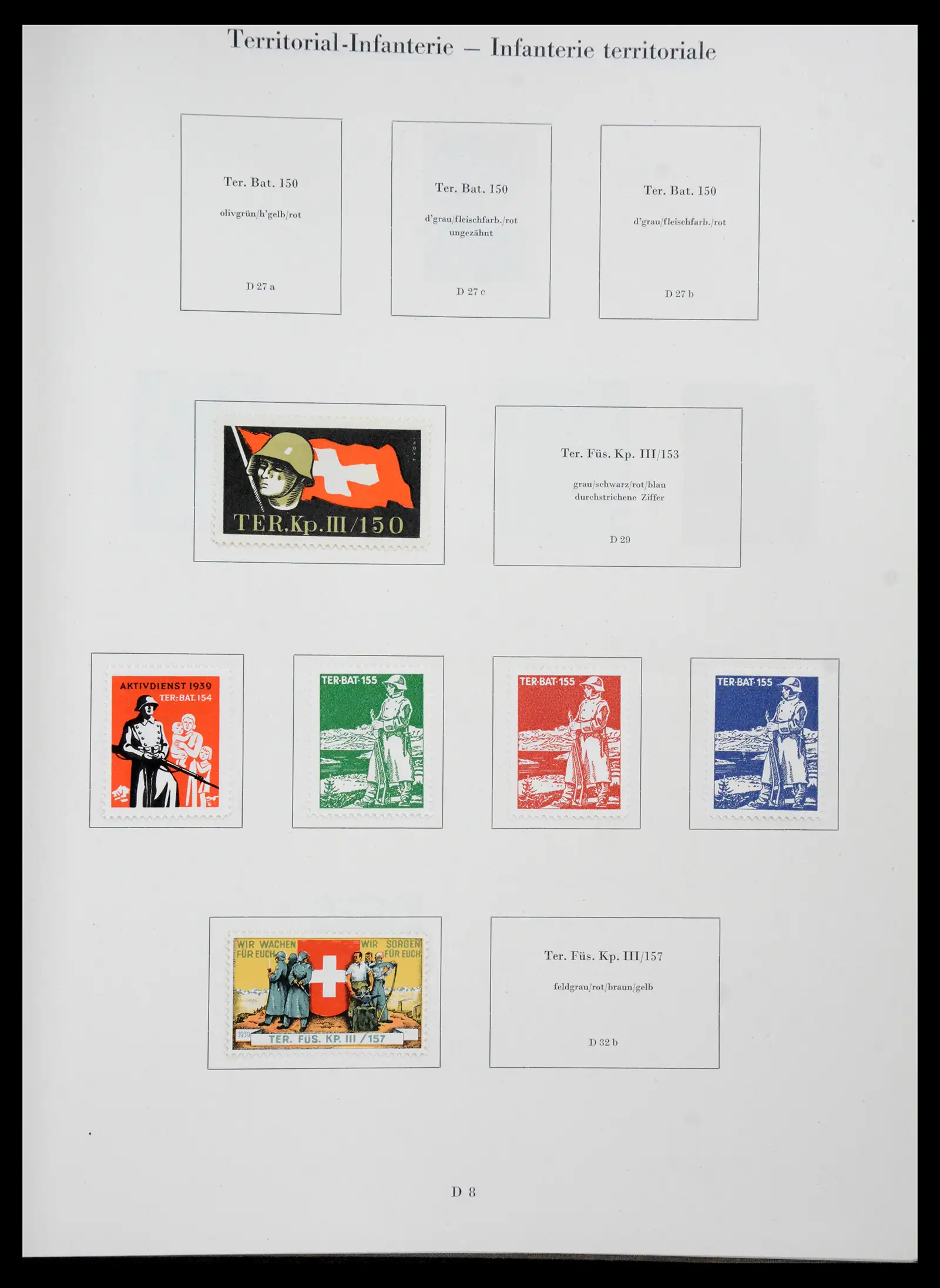 41339 0036 - Postzegelverzameling 41339 Zwitserland soldatenzegels 1939-1945.