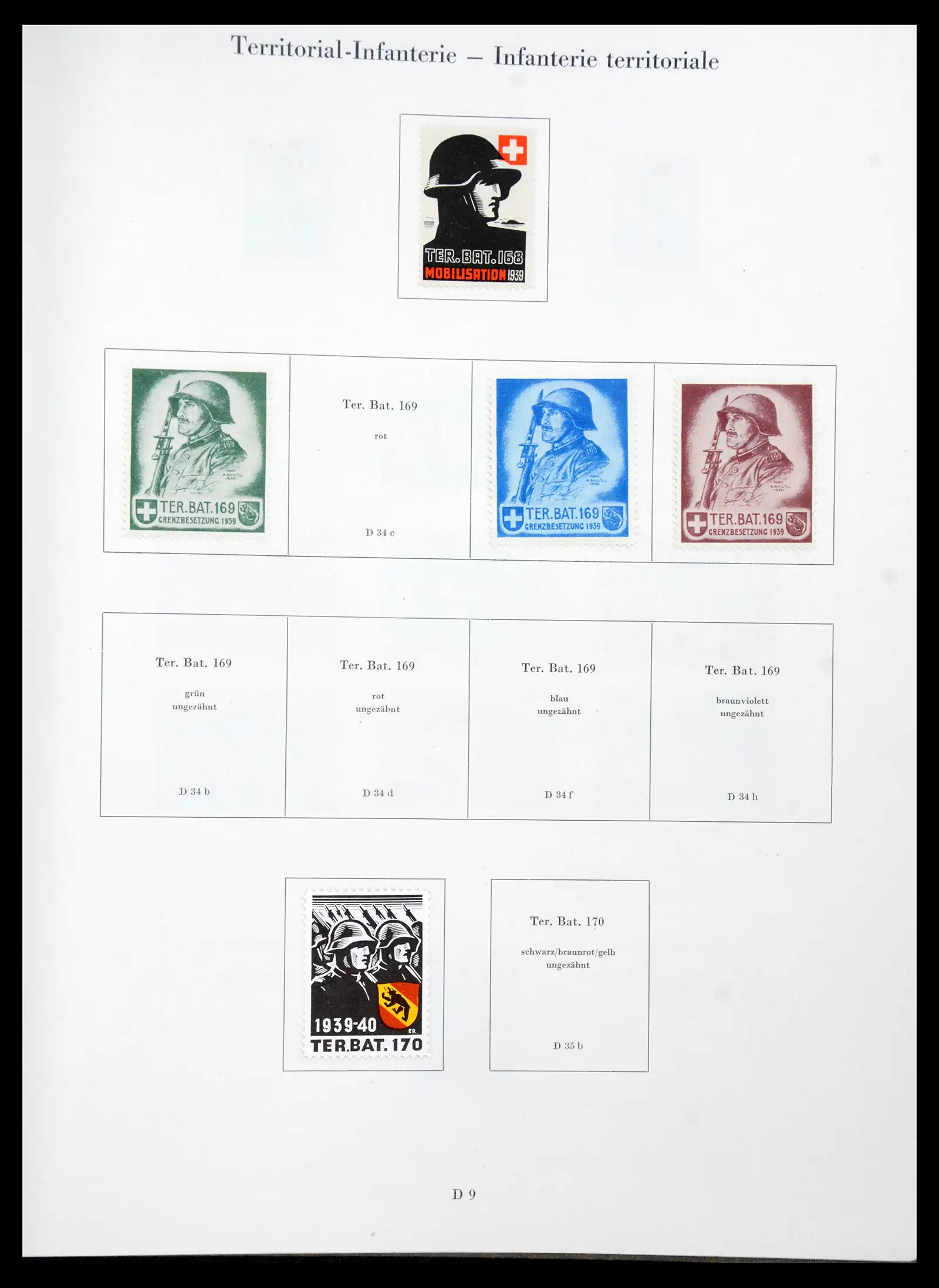 41339 0037 - Postzegelverzameling 41339 Zwitserland soldatenzegels 1939-1945.