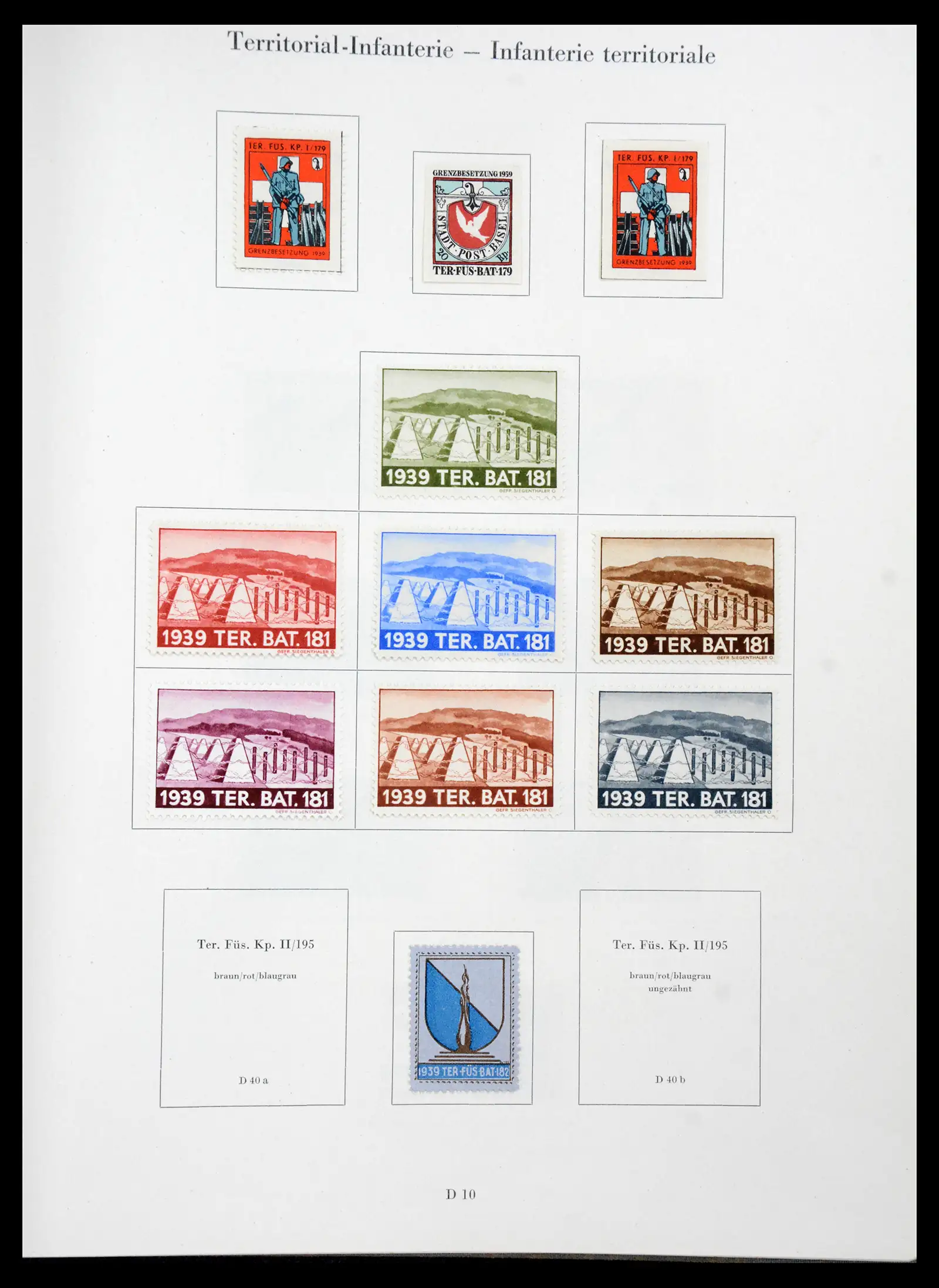 41339 0038 - Postzegelverzameling 41339 Zwitserland soldatenzegels 1939-1945.