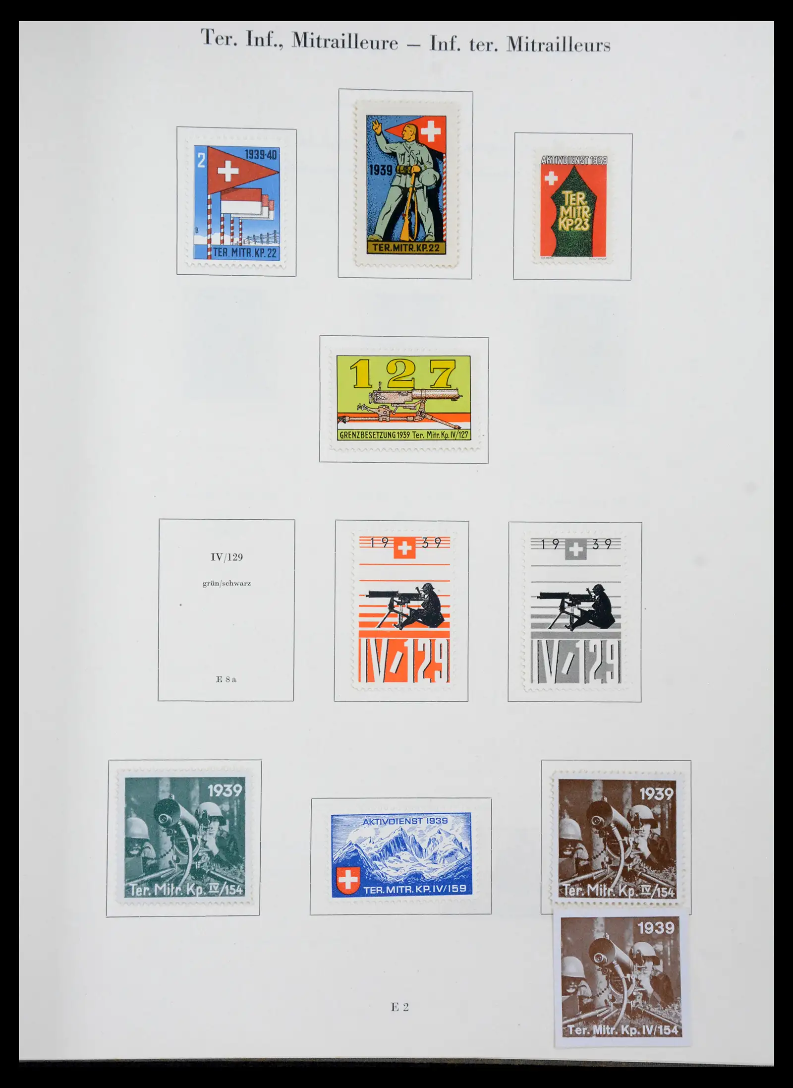 41339 0040 - Postzegelverzameling 41339 Zwitserland soldatenzegels 1939-1945.