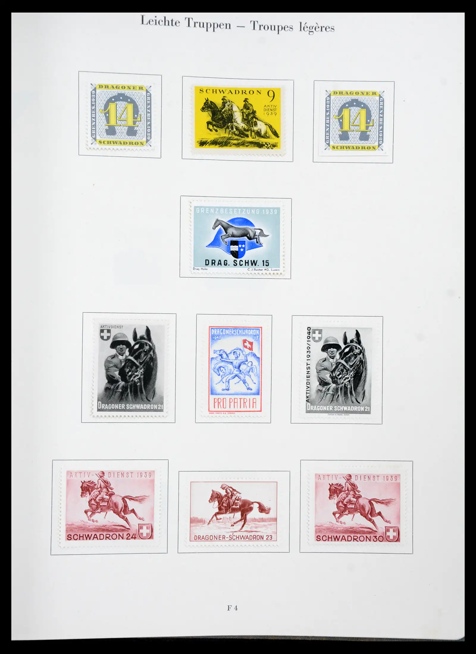 41339 0047 - Postzegelverzameling 41339 Zwitserland soldatenzegels 1939-1945.