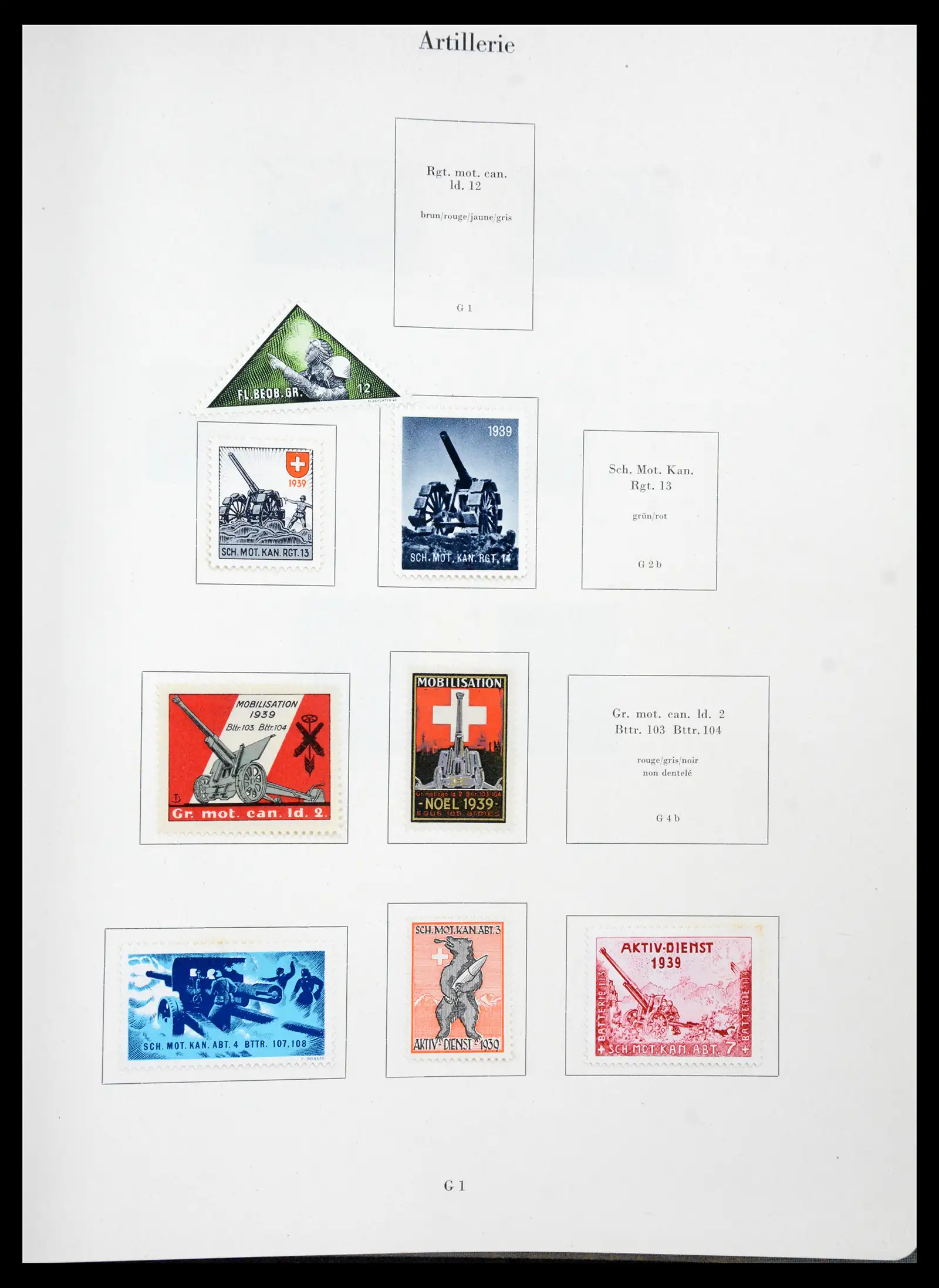 41339 0048 - Postzegelverzameling 41339 Zwitserland soldatenzegels 1939-1945.