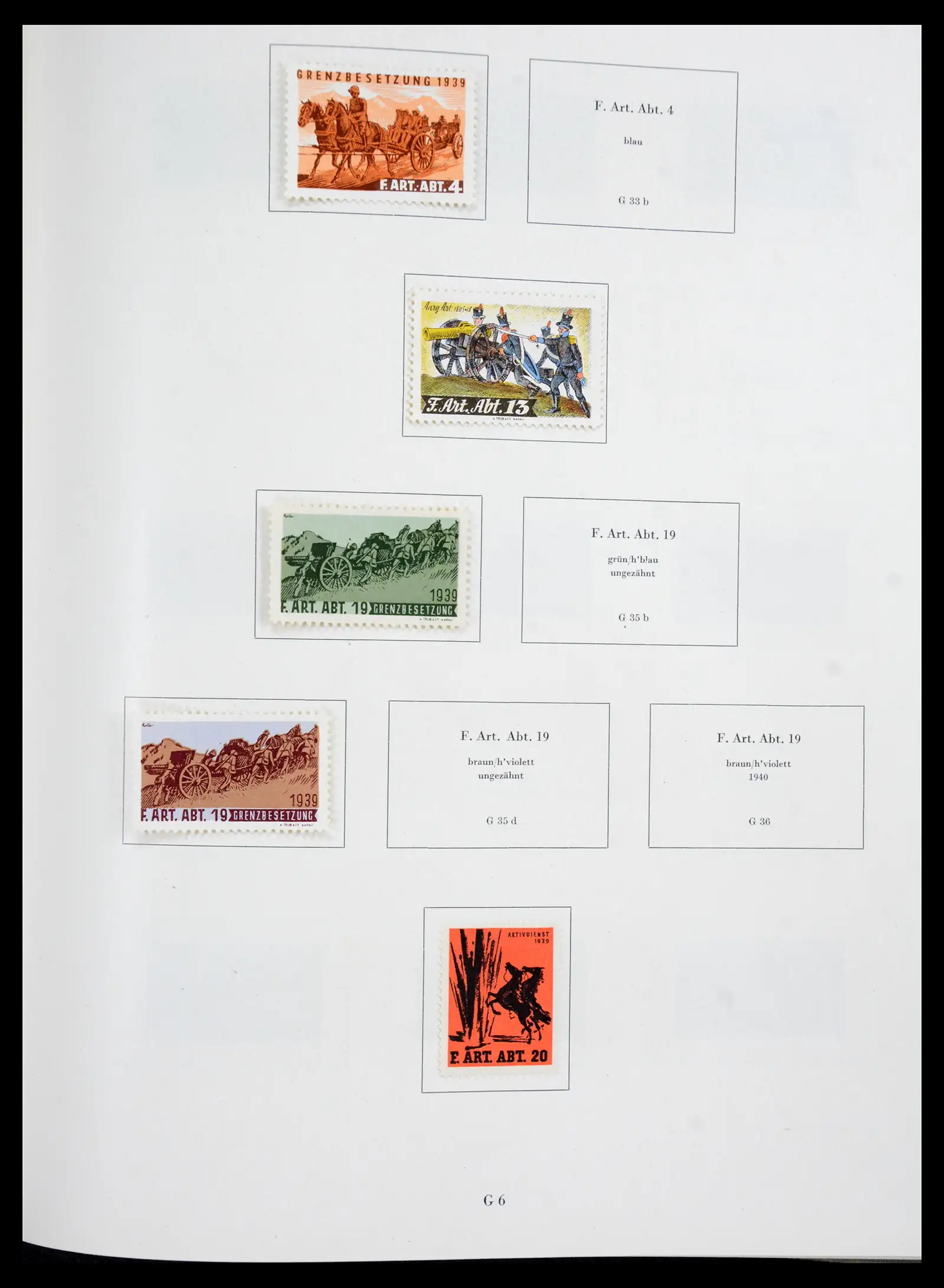 41339 0053 - Postzegelverzameling 41339 Zwitserland soldatenzegels 1939-1945.