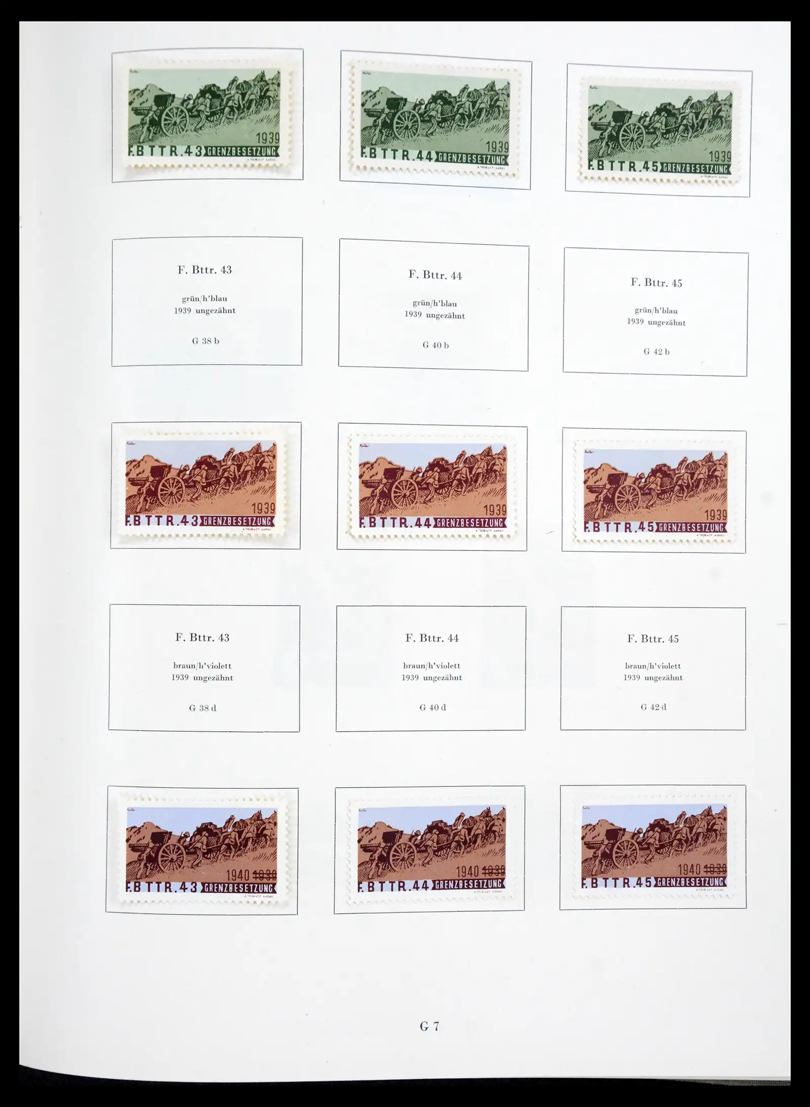 41339 0054 - Postzegelverzameling 41339 Zwitserland soldatenzegels 1939-1945.