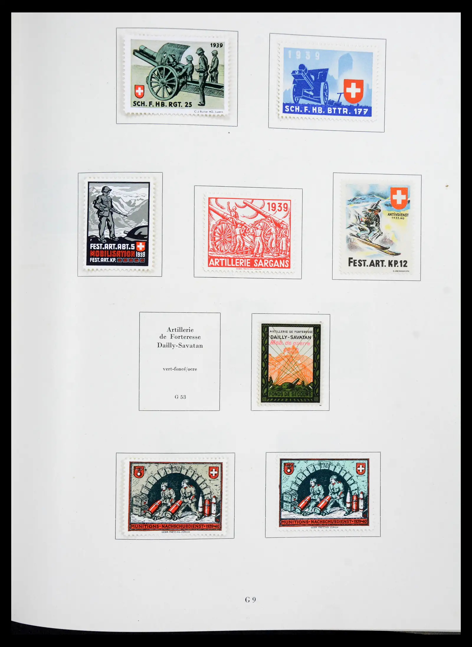 41339 0056 - Postzegelverzameling 41339 Zwitserland soldatenzegels 1939-1945.