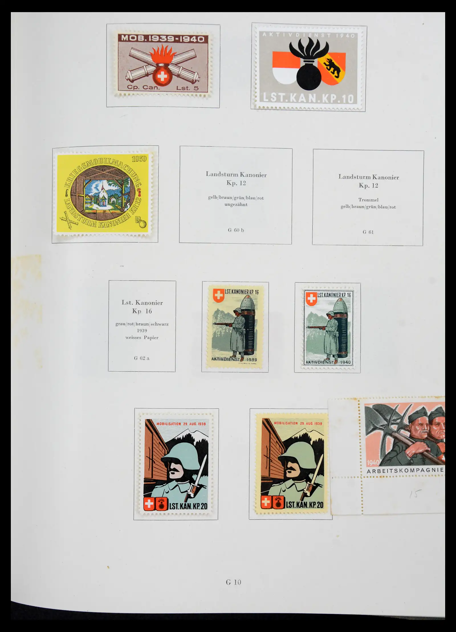 41339 0057 - Postzegelverzameling 41339 Zwitserland soldatenzegels 1939-1945.