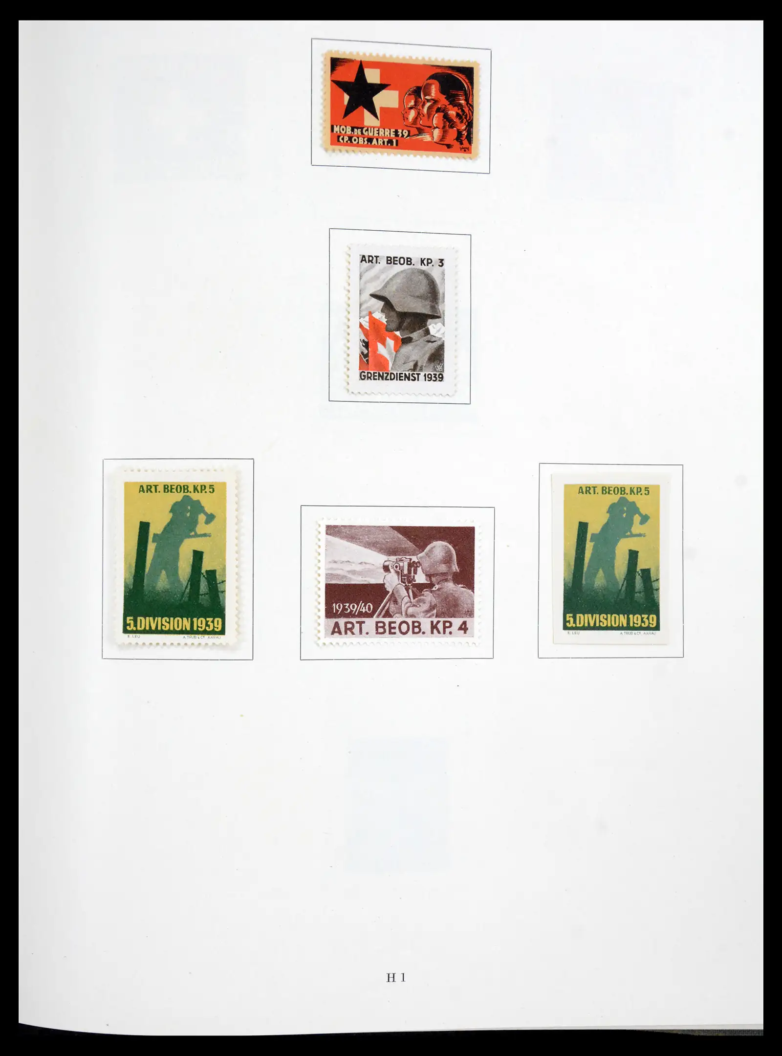 41339 0058 - Postzegelverzameling 41339 Zwitserland soldatenzegels 1939-1945.