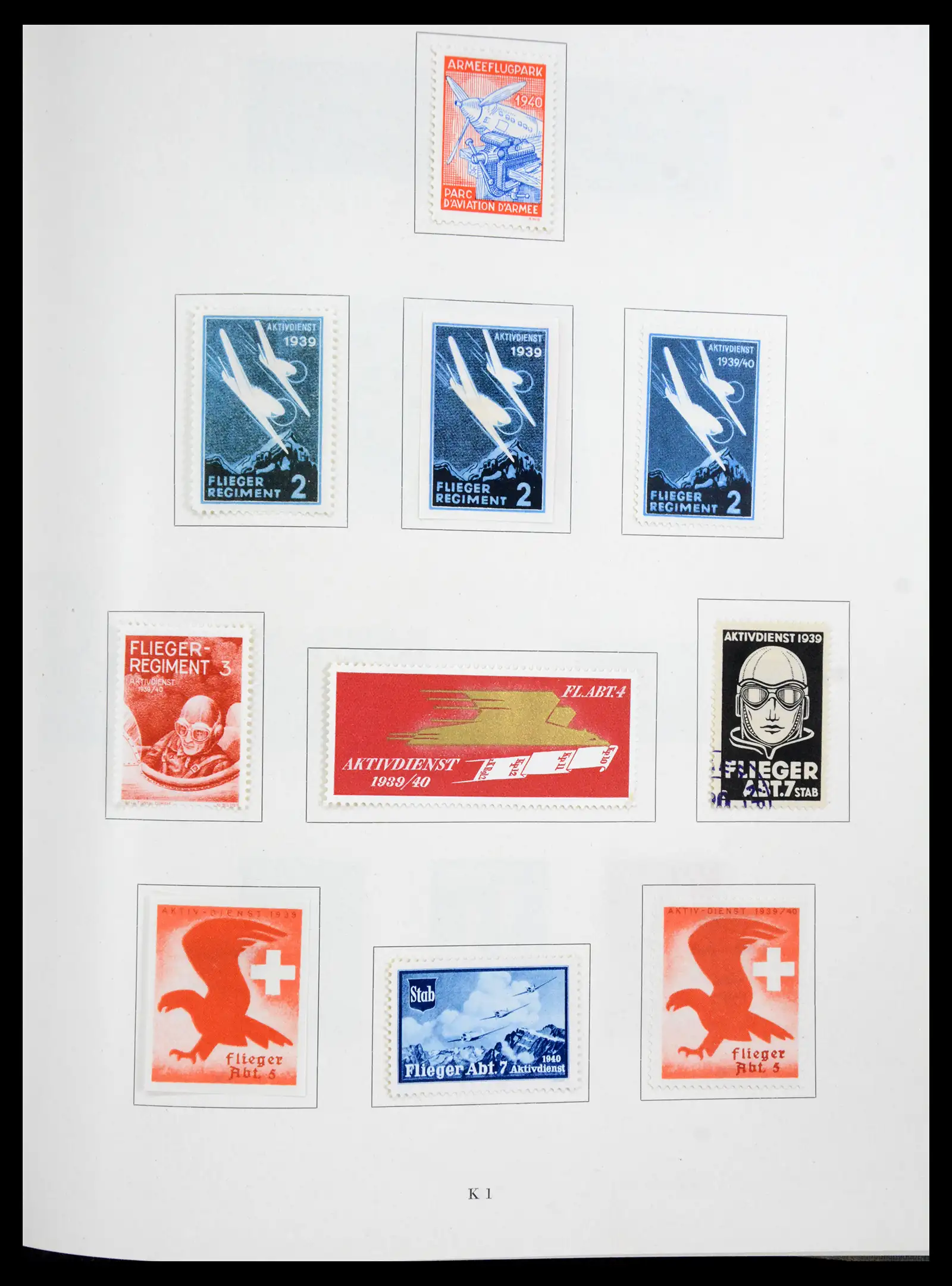 41339 0061 - Postzegelverzameling 41339 Zwitserland soldatenzegels 1939-1945.