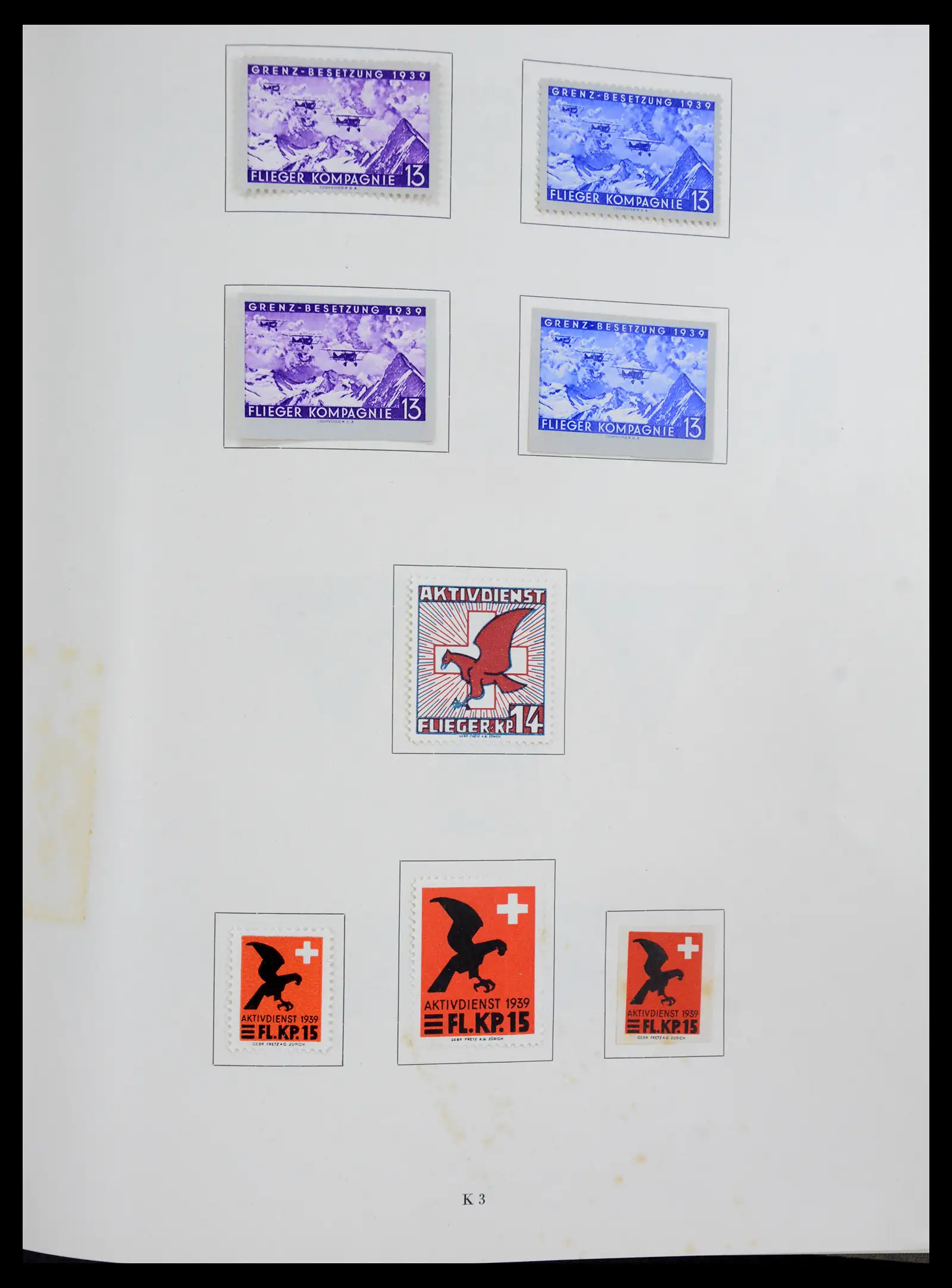 41339 0063 - Postzegelverzameling 41339 Zwitserland soldatenzegels 1939-1945.