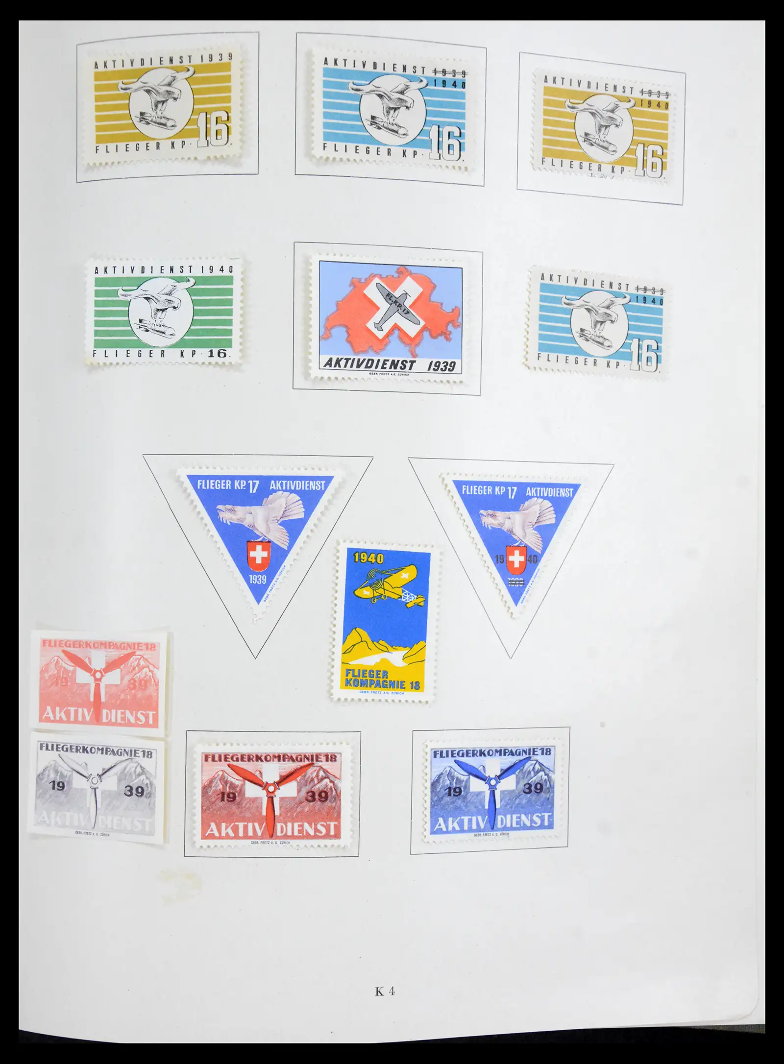 41339 0064 - Postzegelverzameling 41339 Zwitserland soldatenzegels 1939-1945.