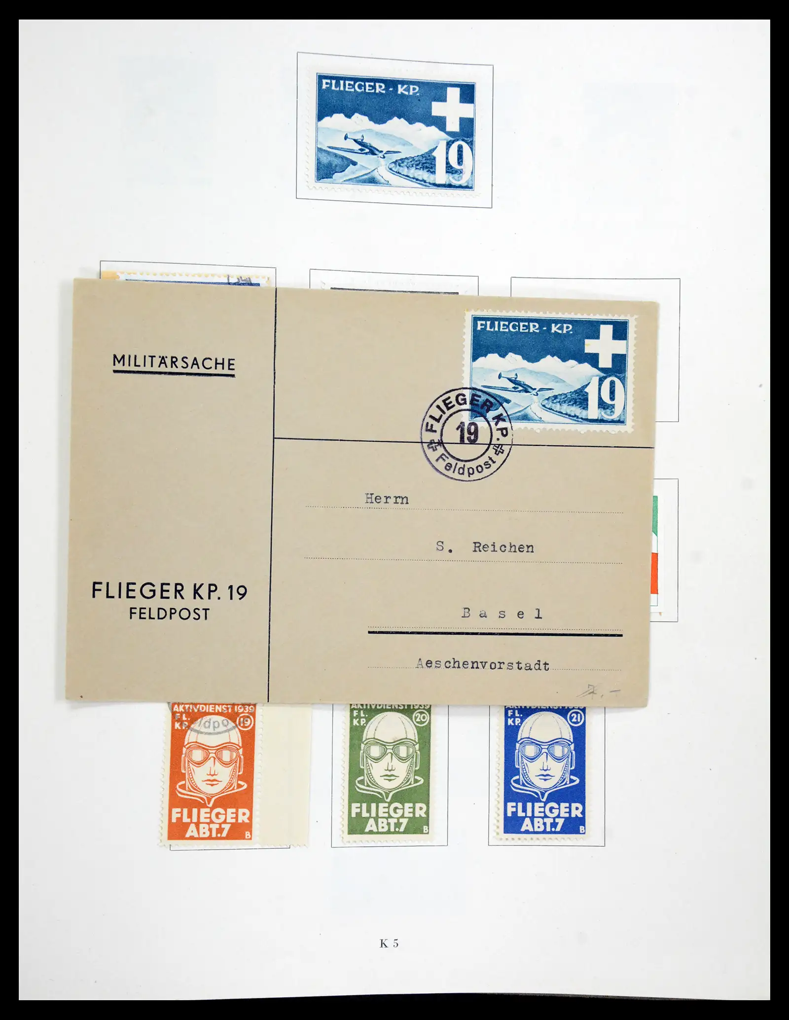 41339 0066 - Postzegelverzameling 41339 Zwitserland soldatenzegels 1939-1945.