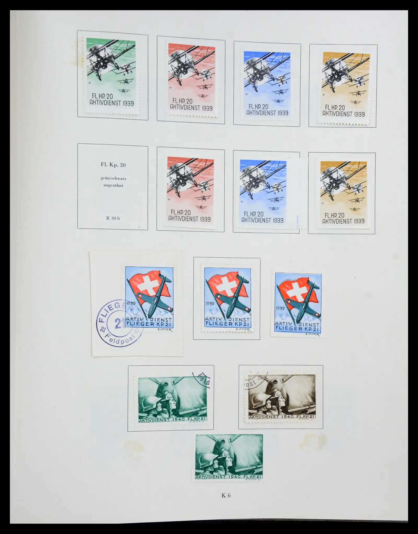 41339 0067 - Postzegelverzameling 41339 Zwitserland soldatenzegels 1939-1945.