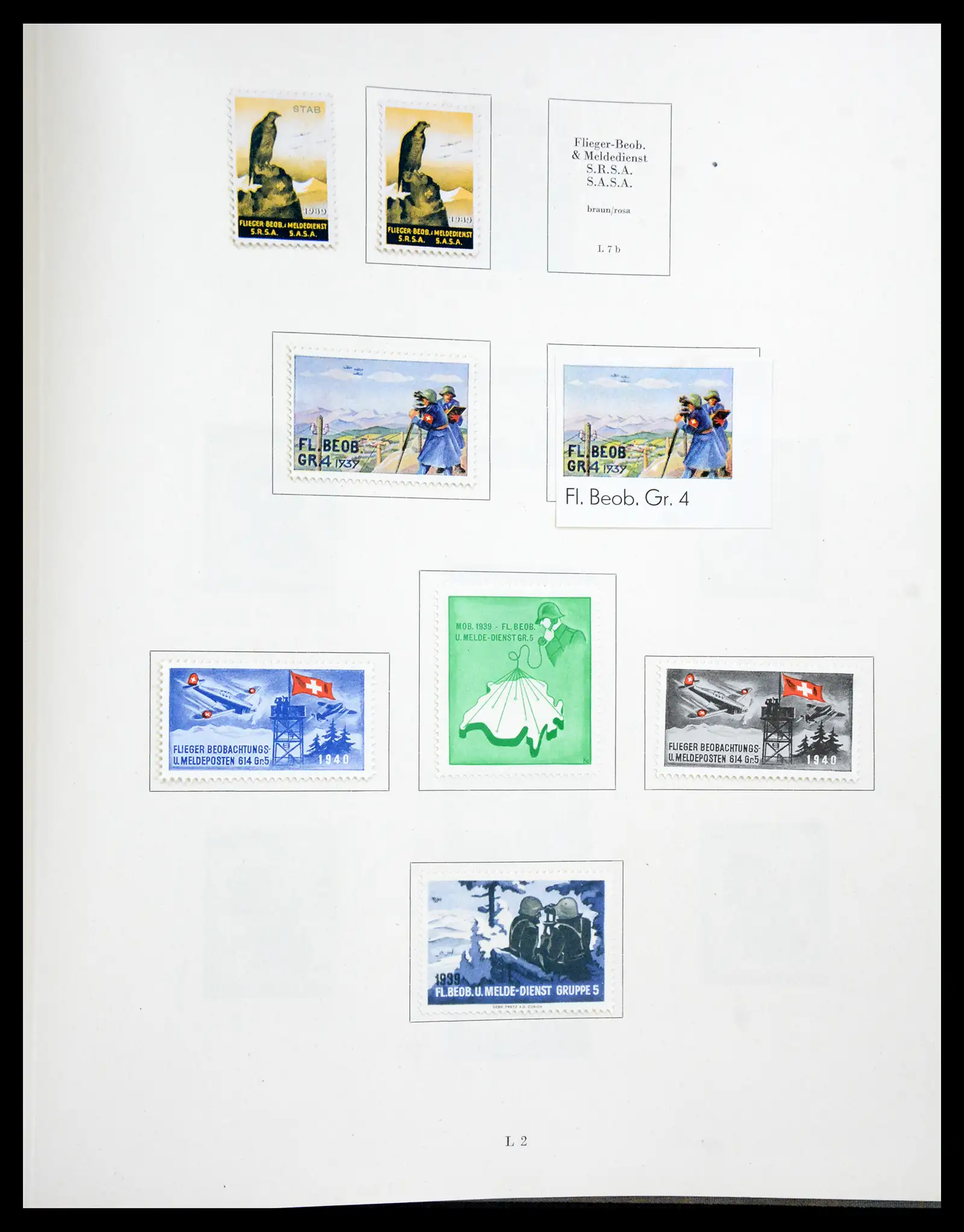 41339 0069 - Postzegelverzameling 41339 Zwitserland soldatenzegels 1939-1945.