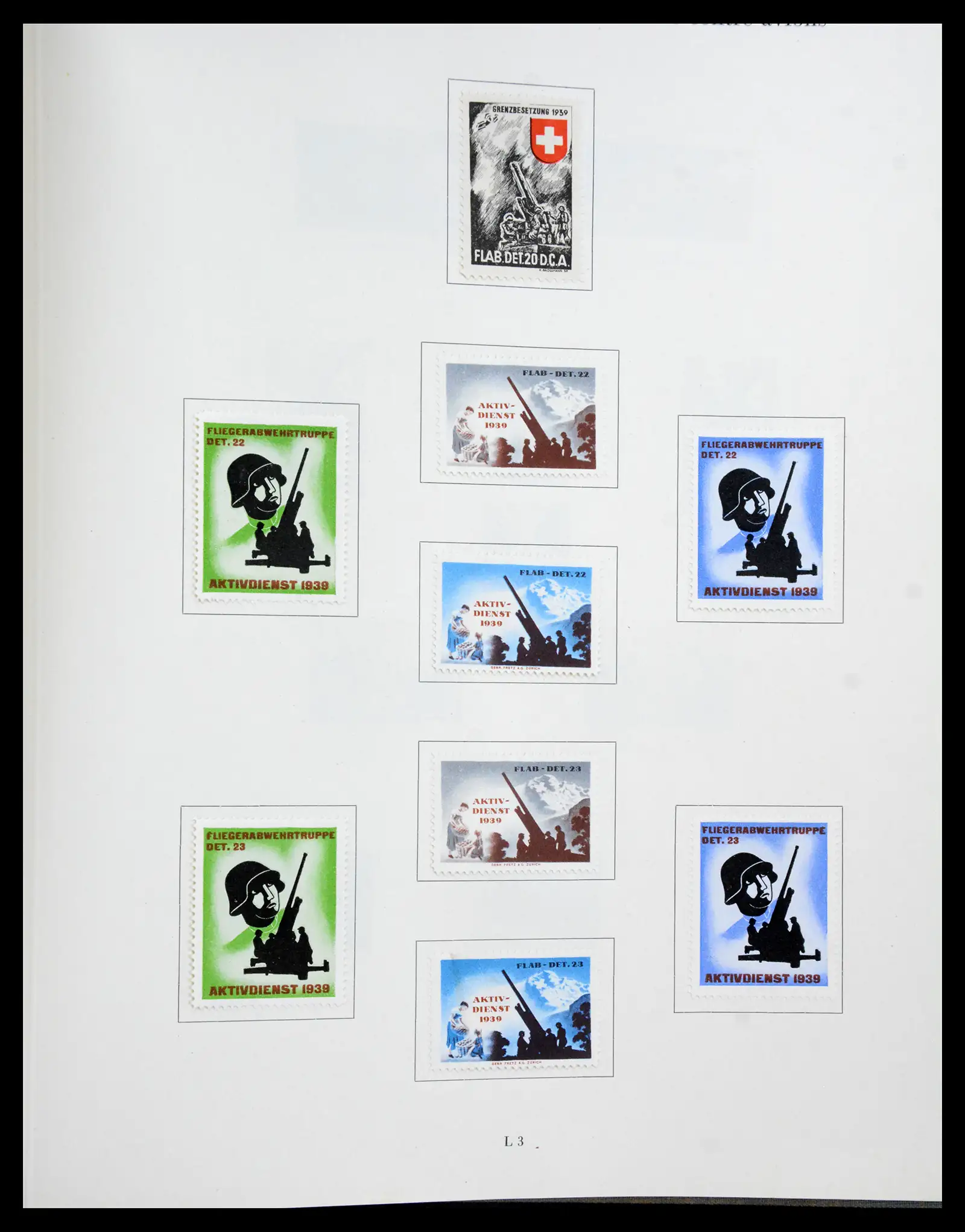41339 0070 - Postzegelverzameling 41339 Zwitserland soldatenzegels 1939-1945.