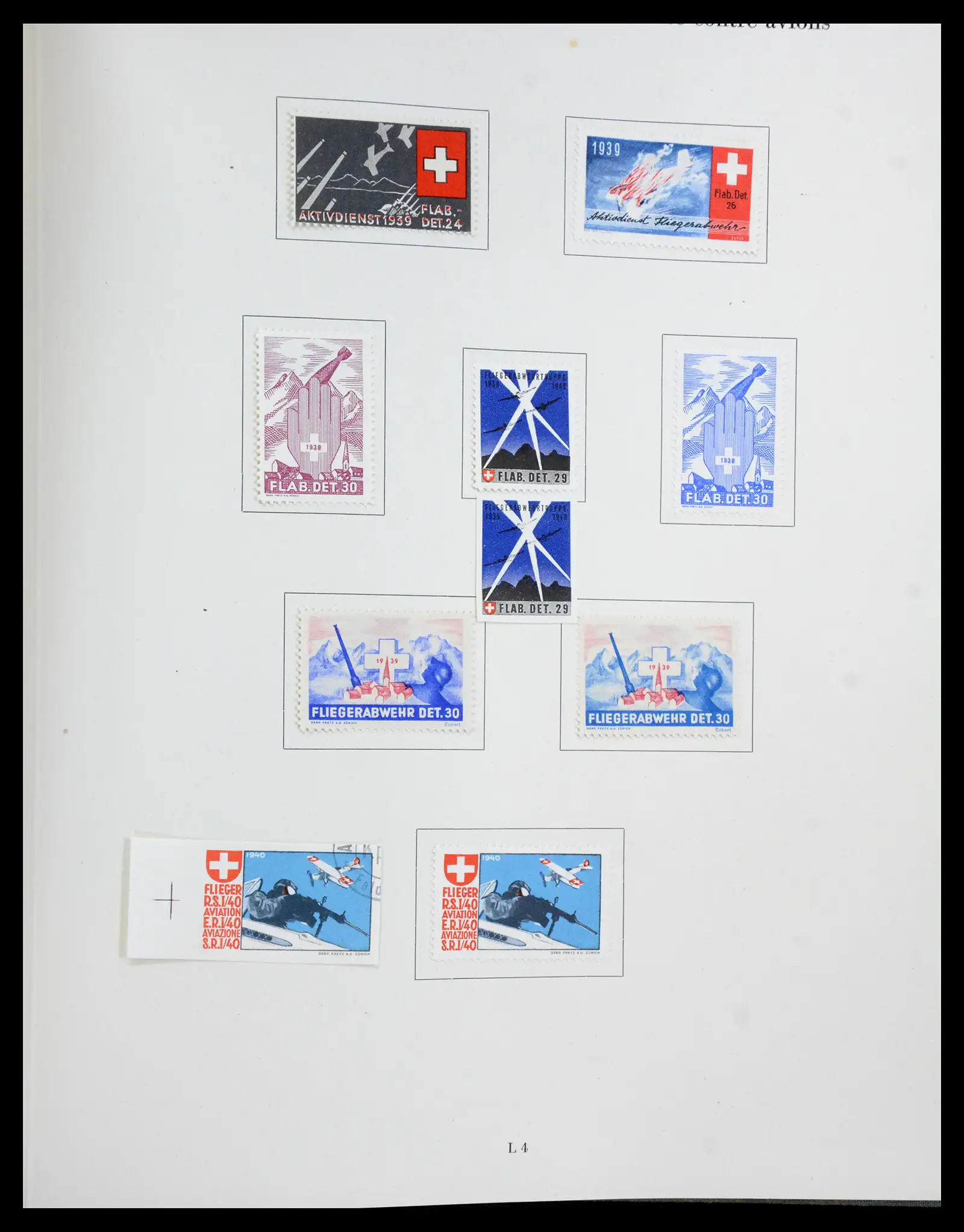 41339 0071 - Postzegelverzameling 41339 Zwitserland soldatenzegels 1939-1945.