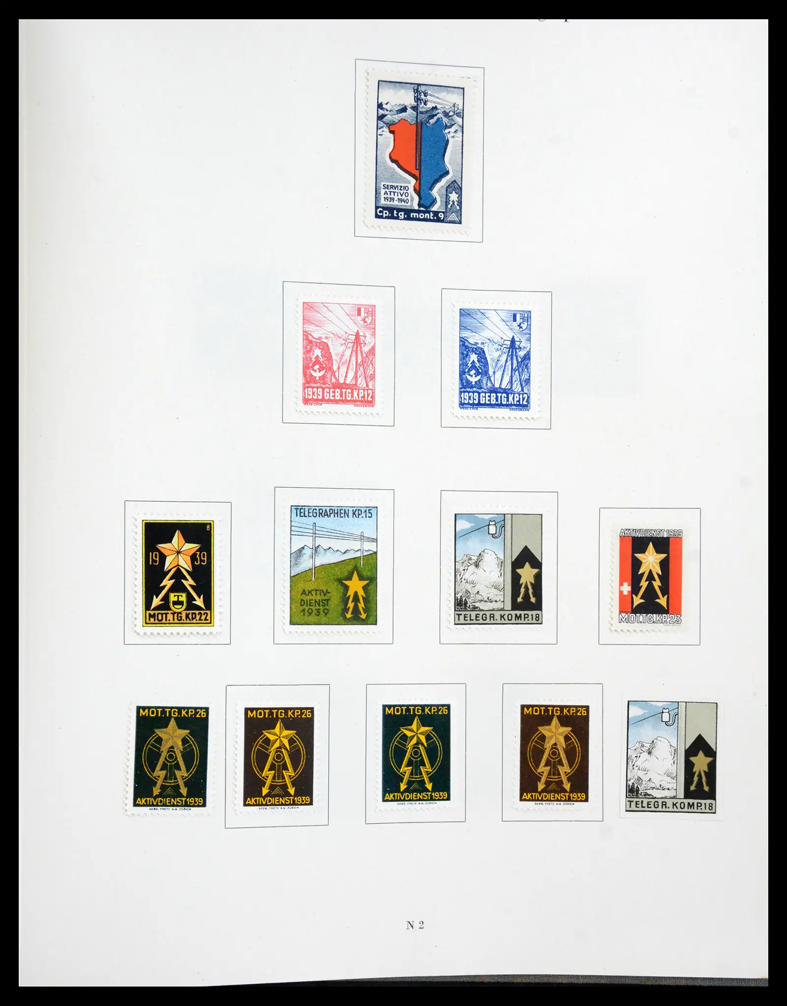 41339 0076 - Postzegelverzameling 41339 Zwitserland soldatenzegels 1939-1945.