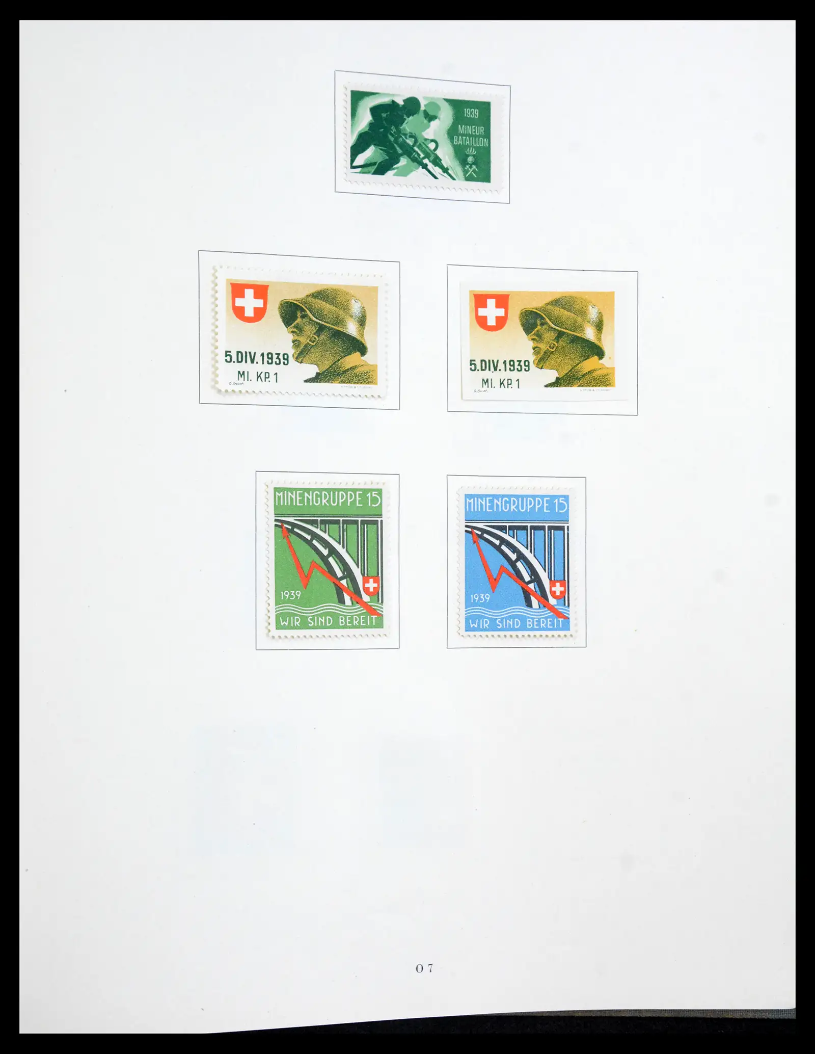 41339 0083 - Postzegelverzameling 41339 Zwitserland soldatenzegels 1939-1945.