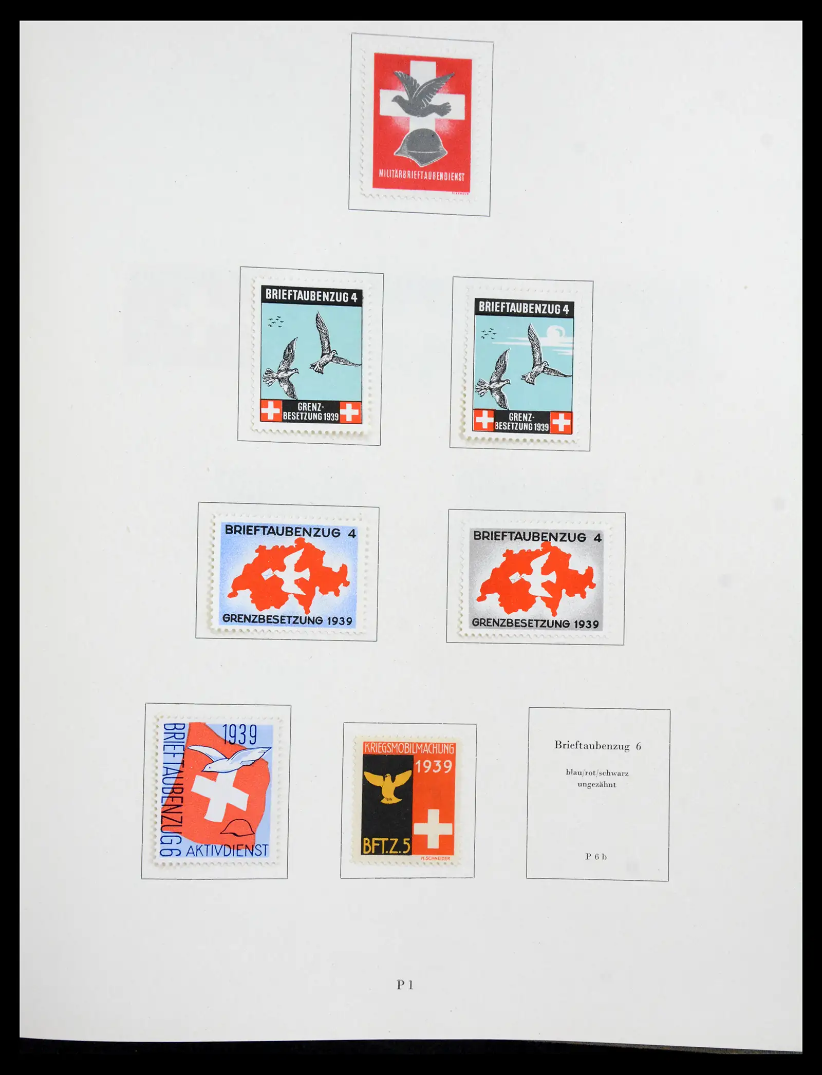 41339 0084 - Postzegelverzameling 41339 Zwitserland soldatenzegels 1939-1945.