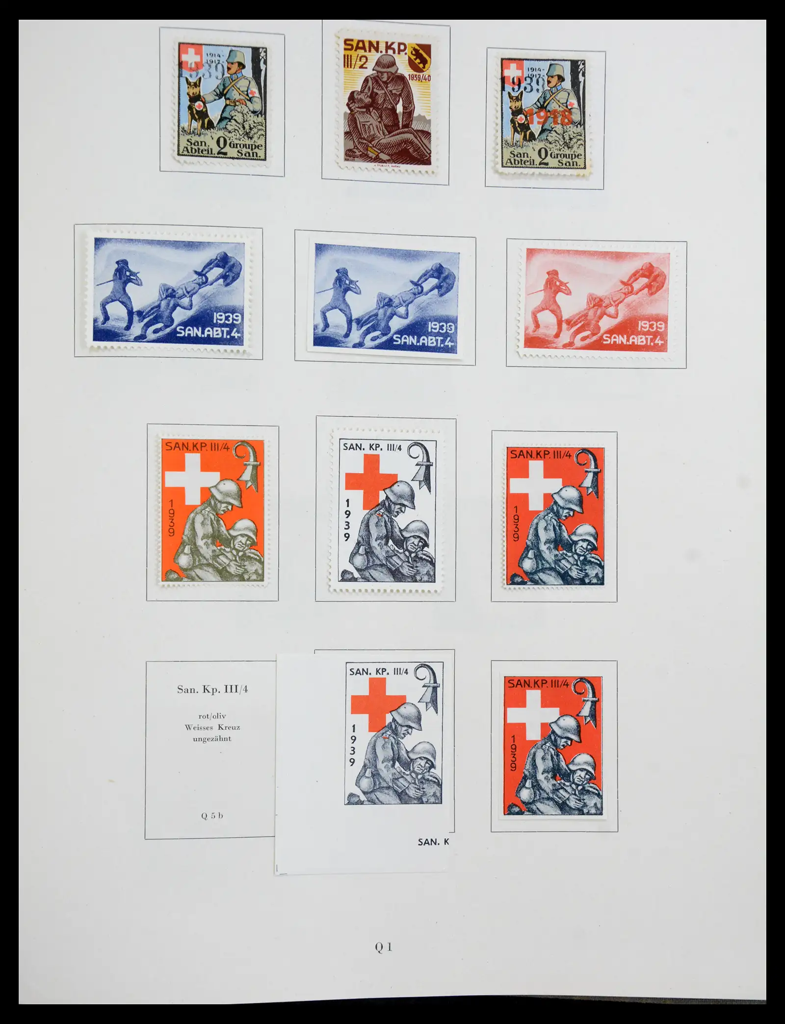 41339 0086 - Postzegelverzameling 41339 Zwitserland soldatenzegels 1939-1945.