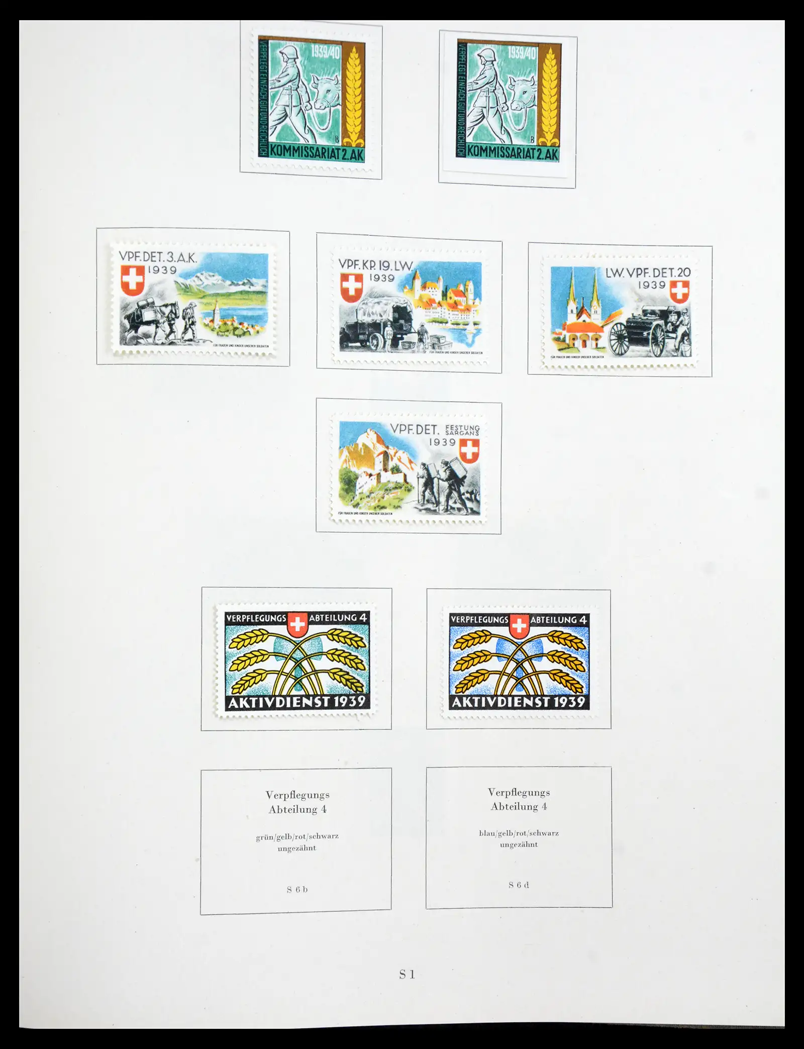 41339 0090 - Postzegelverzameling 41339 Zwitserland soldatenzegels 1939-1945.