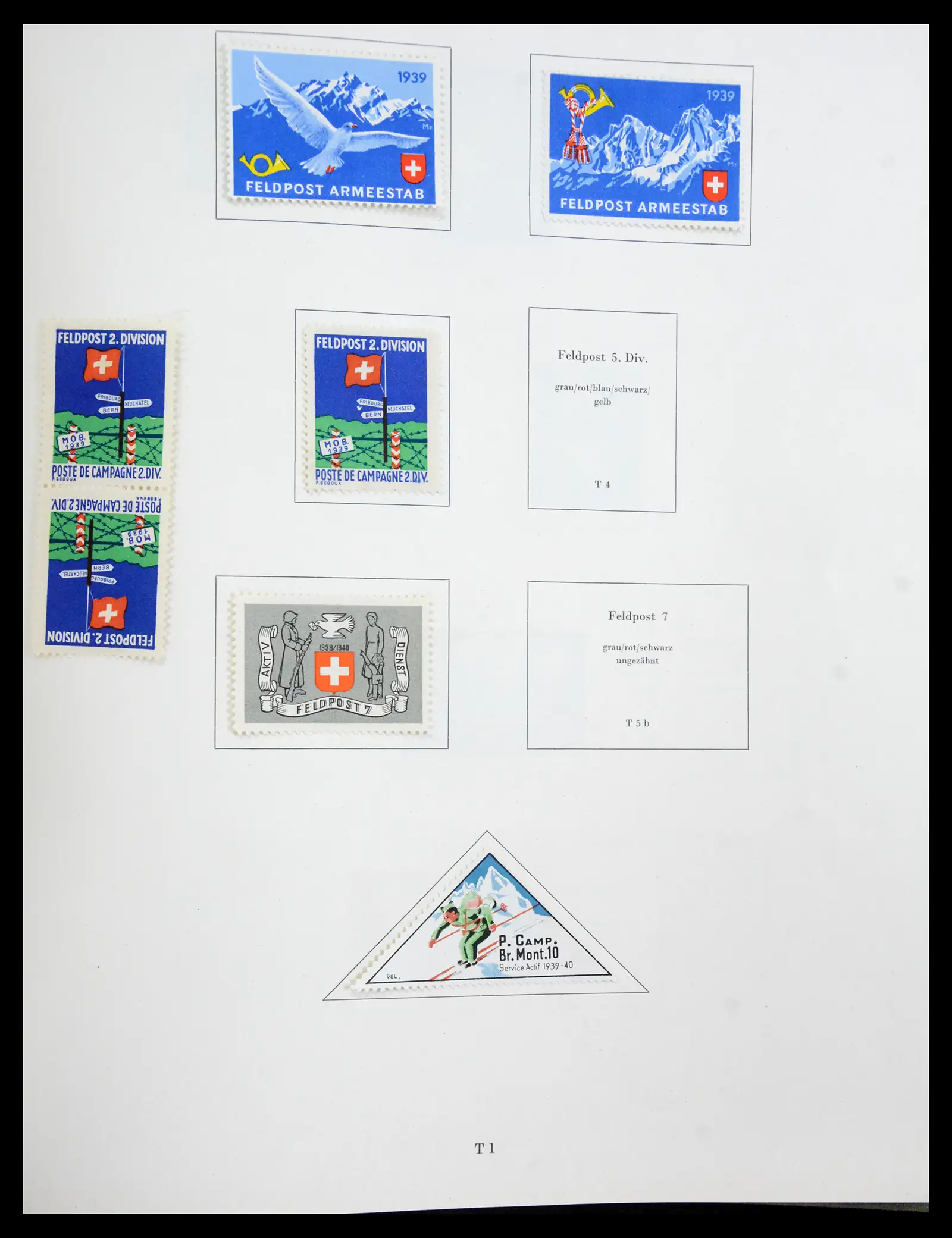 41339 0093 - Postzegelverzameling 41339 Zwitserland soldatenzegels 1939-1945.