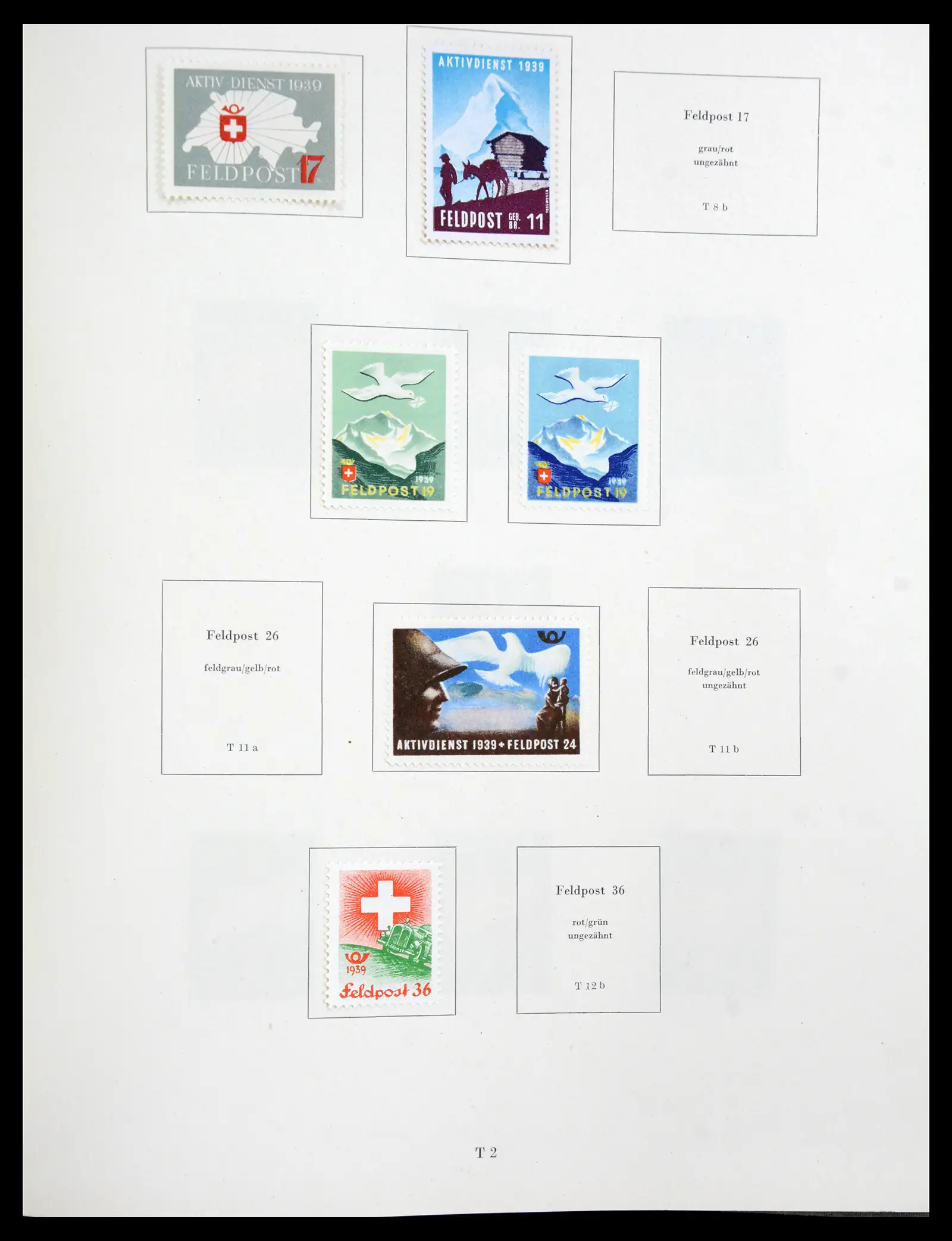 41339 0094 - Postzegelverzameling 41339 Zwitserland soldatenzegels 1939-1945.