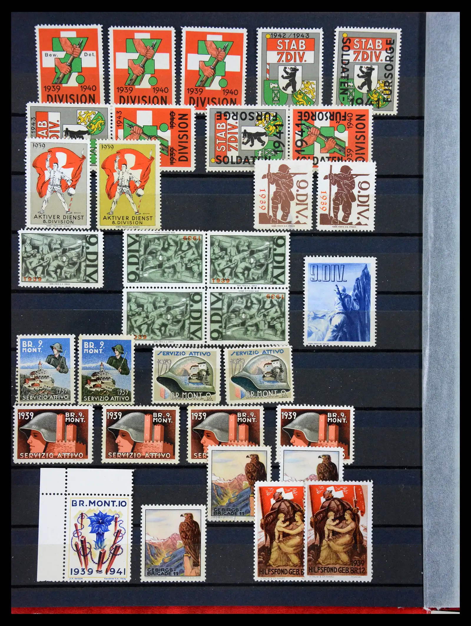 41339 0099 - Postzegelverzameling 41339 Zwitserland soldatenzegels 1939-1945.