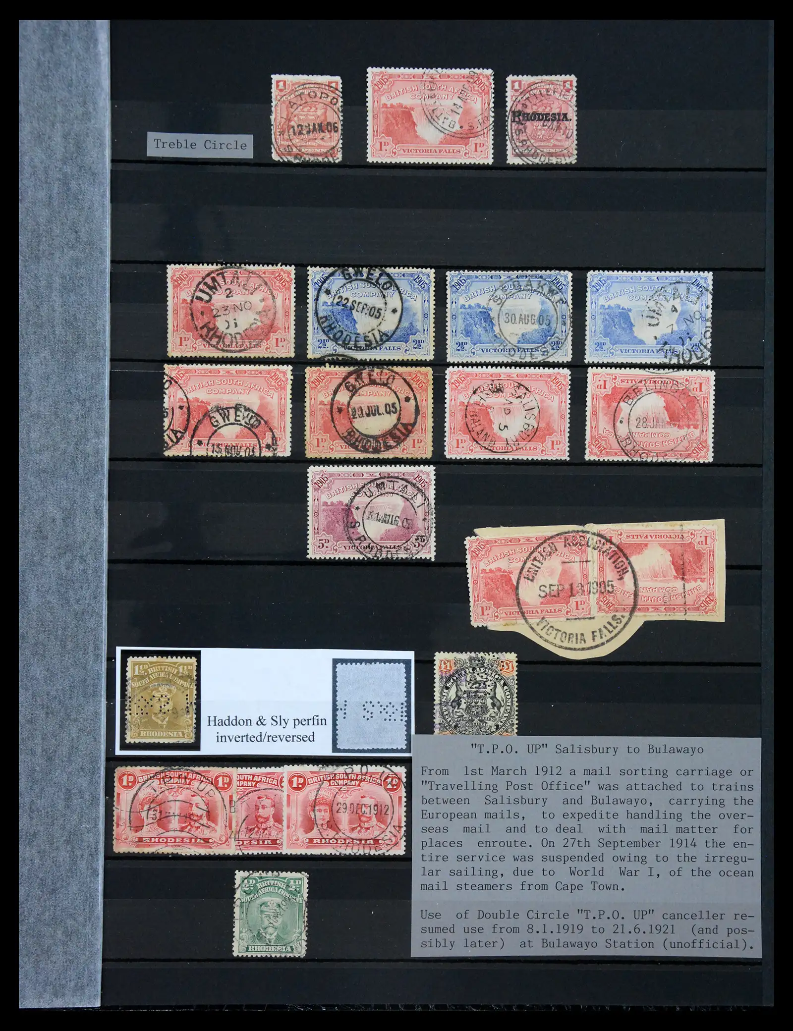 41346 0003 - Stamp collection 41346 Rhodesia cancellation collection 1900-1960.