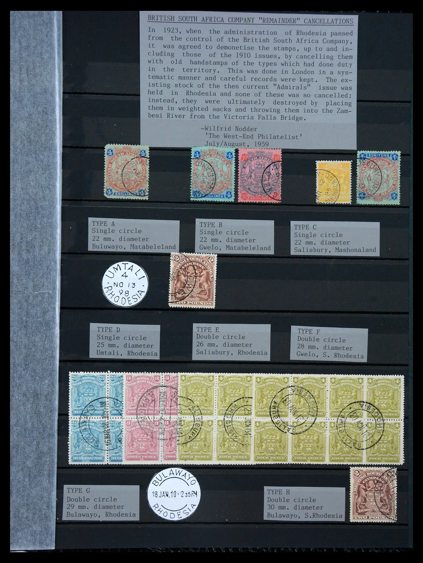 41346 0011 - Stamp collection 41346 Rhodesia cancellation collection 1900-1960.