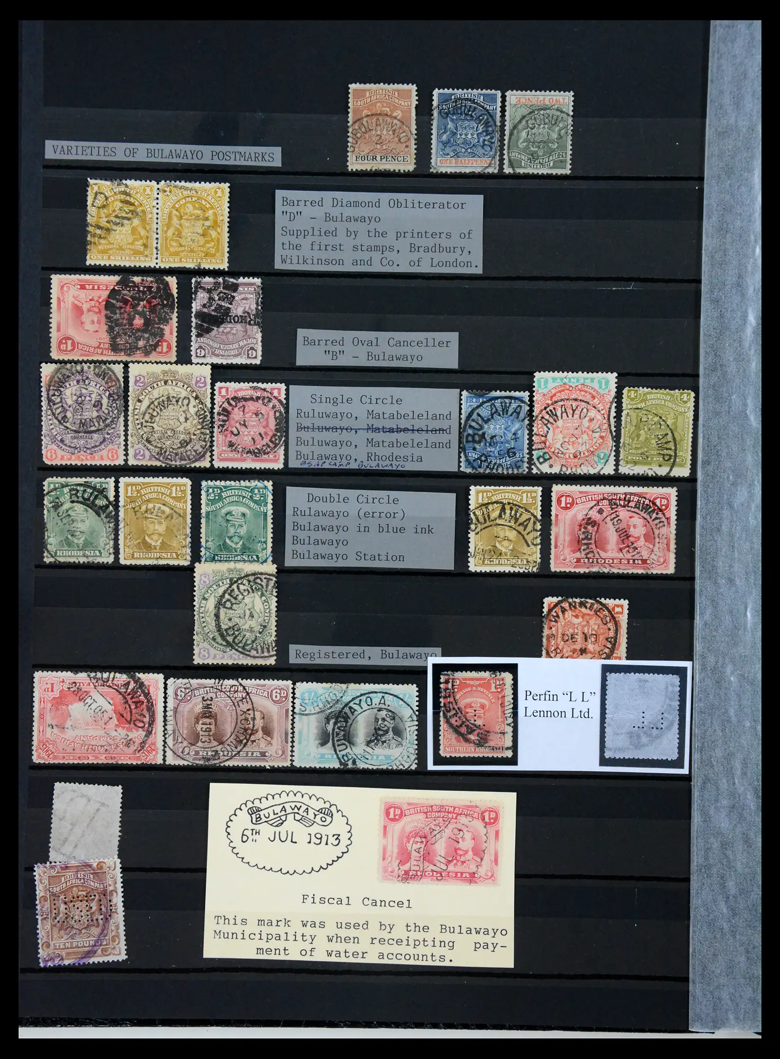 41346 0012 - Stamp collection 41346 Rhodesia cancellation collection 1900-1960.