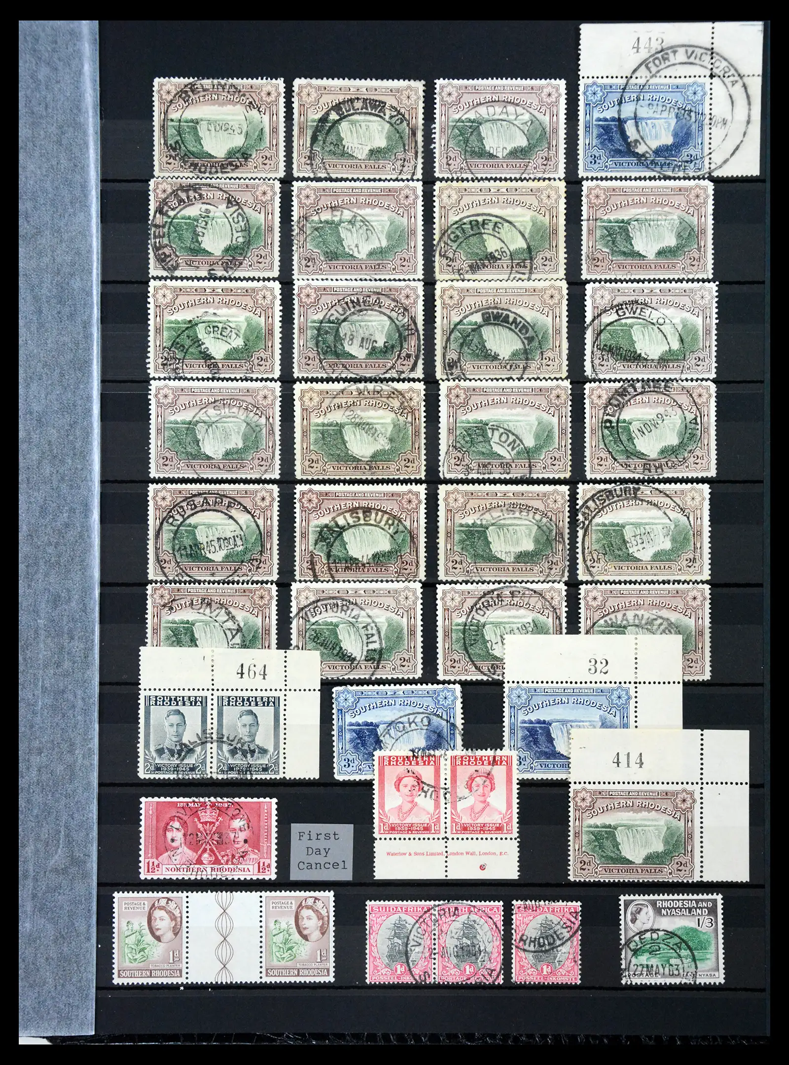 41346 0013 - Stamp collection 41346 Rhodesia cancellation collection 1900-1960.