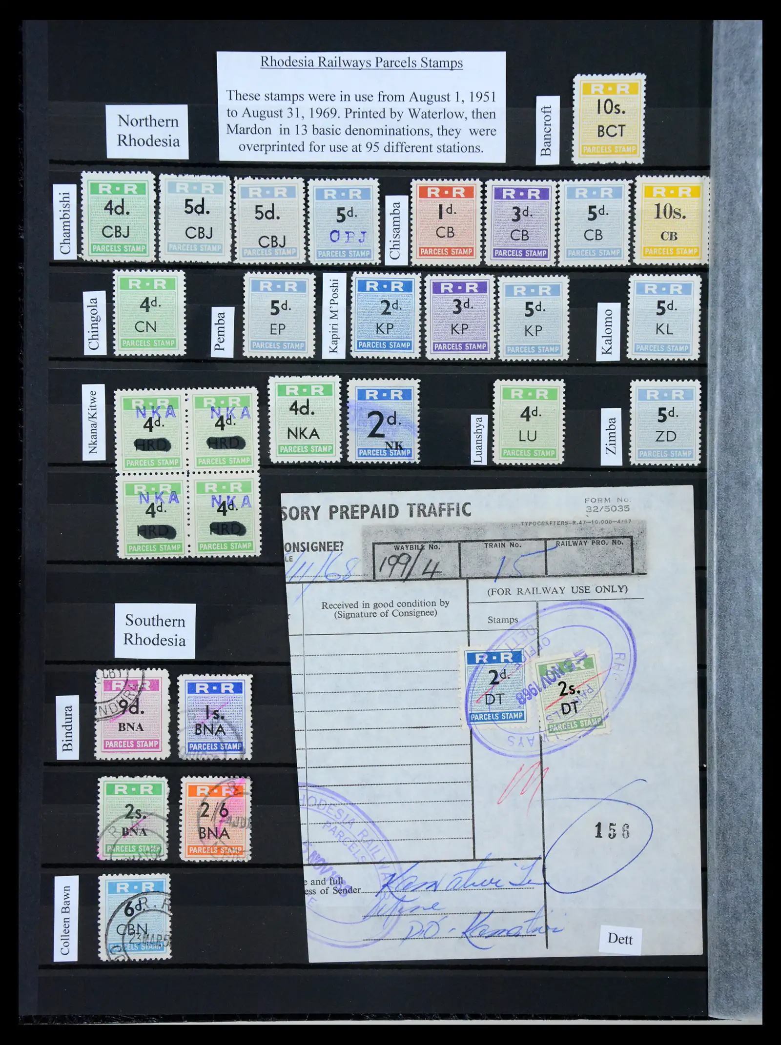 41346 0014 - Stamp collection 41346 Rhodesia cancellation collection 1900-1960.