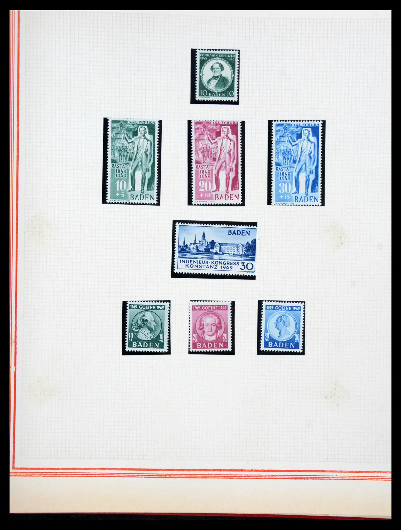 41348 0009 - Stamp collection 41348 Saar/French zone 1920-1958.
